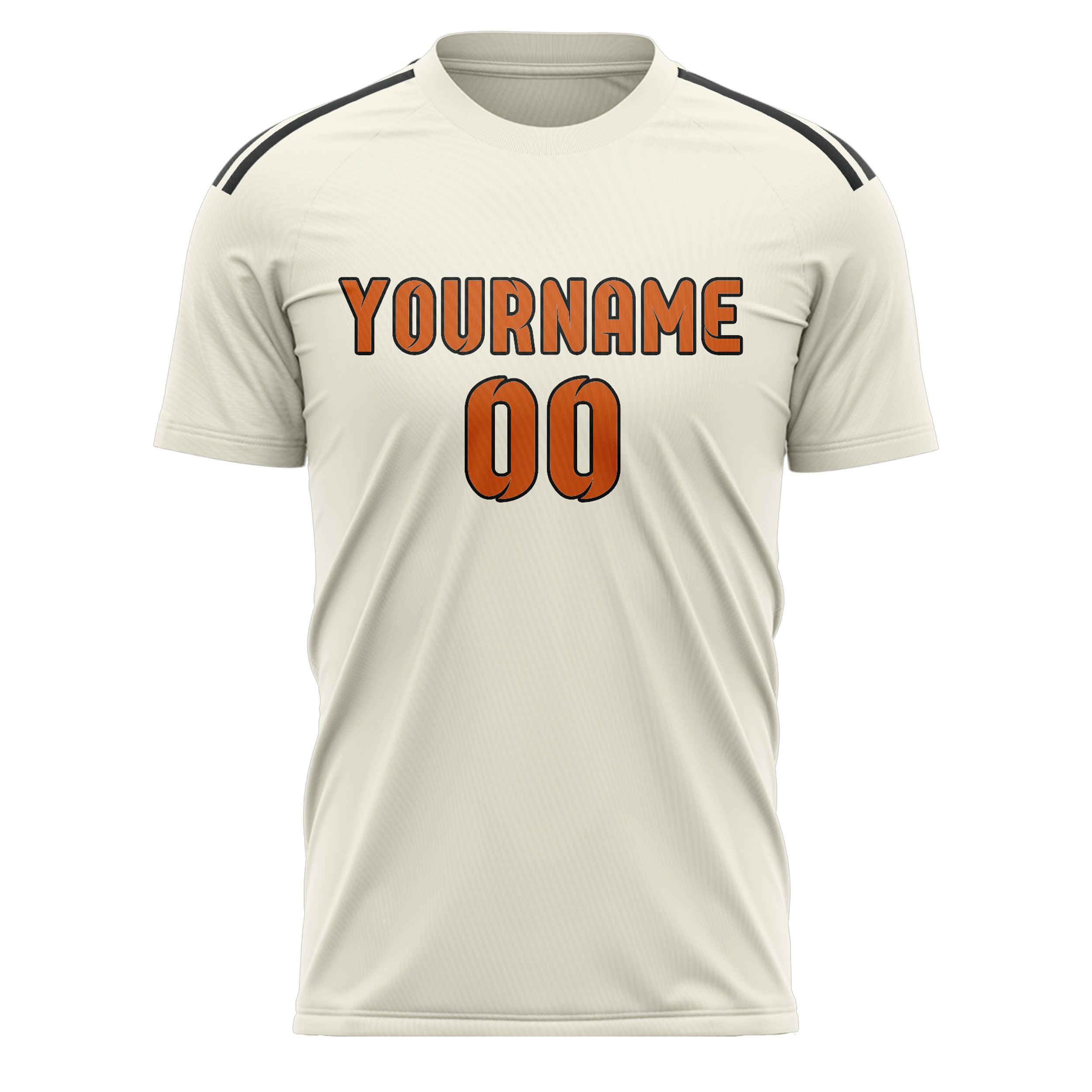 Maillot de football personnalisé crème orange