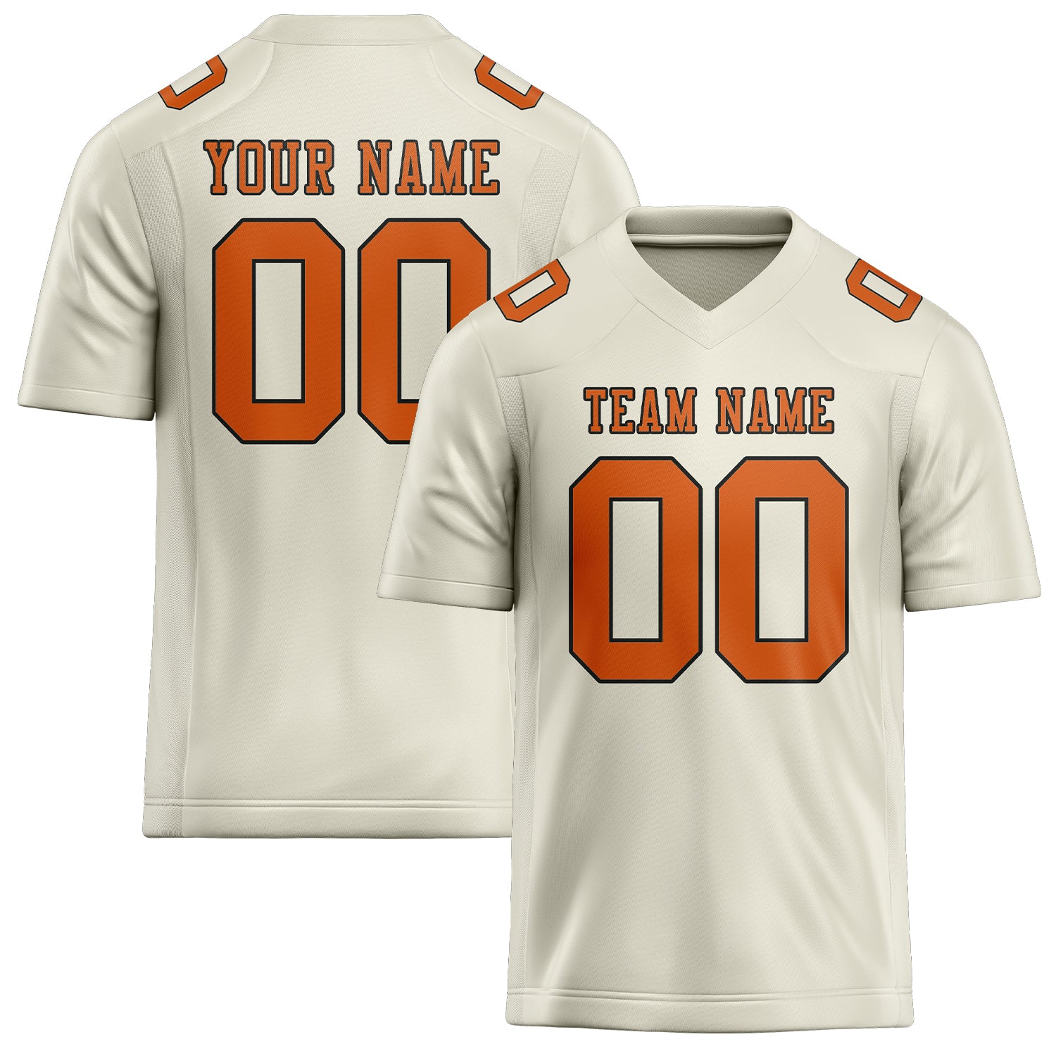 Maillot de football personnalisé crème orange