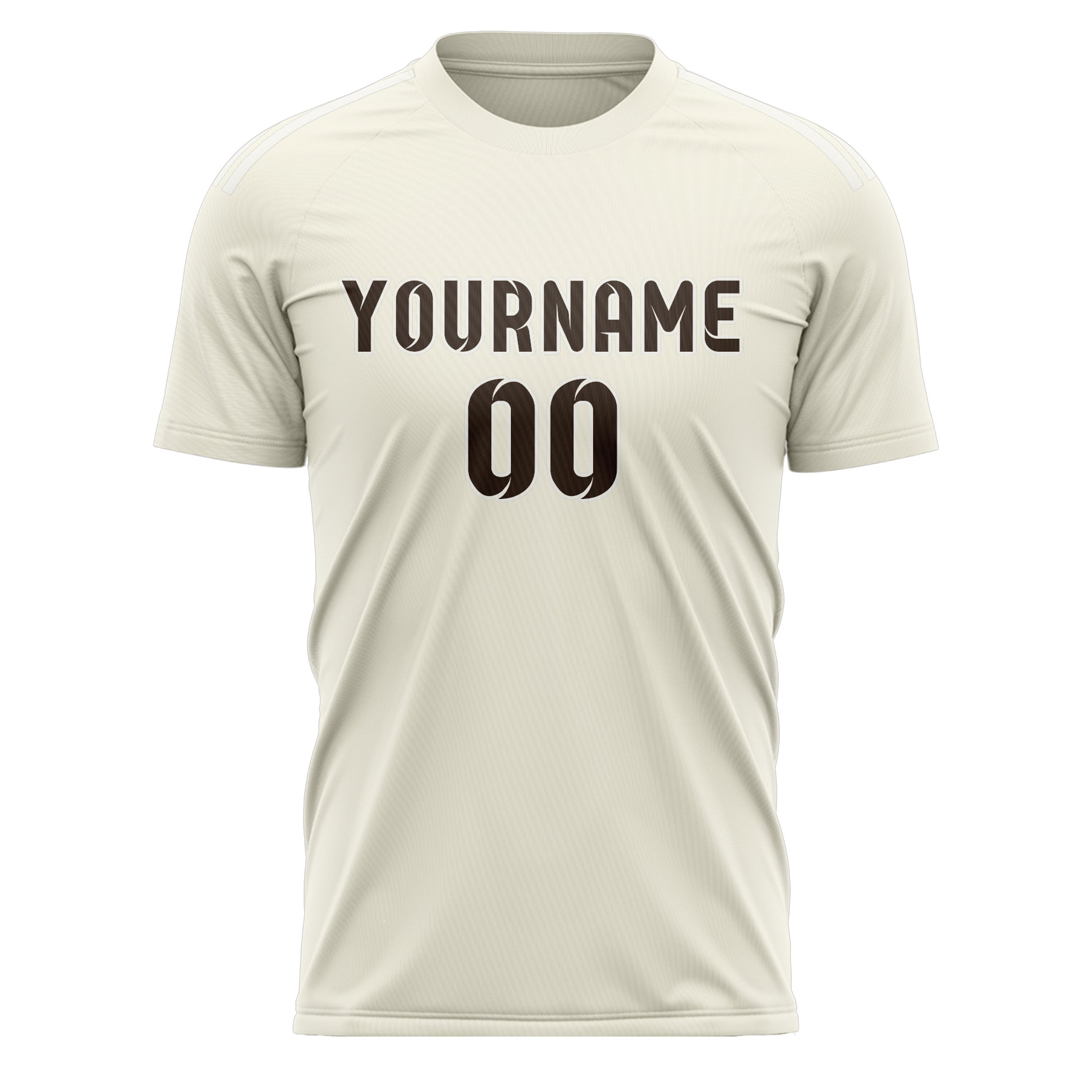 Maillot de football personnalisé crème et marron