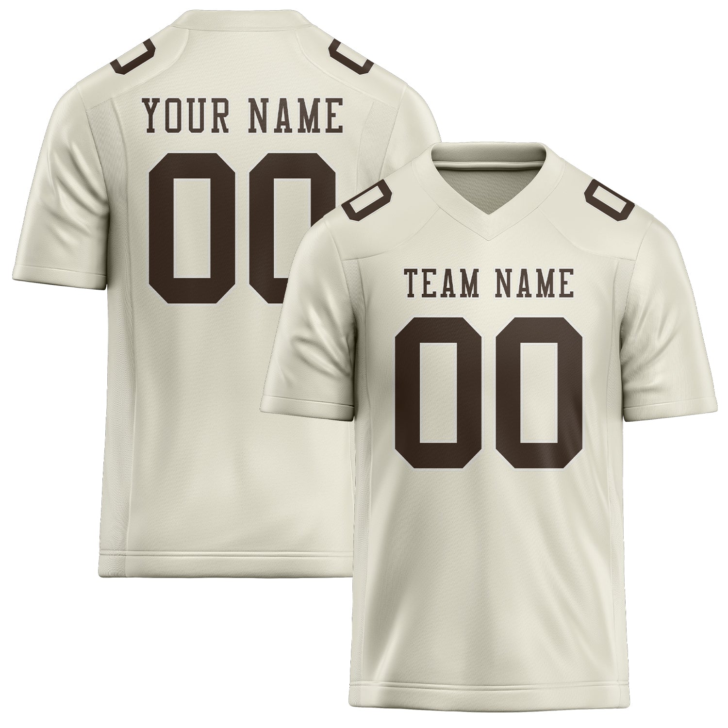 Maillot de football personnalisé crème et marron