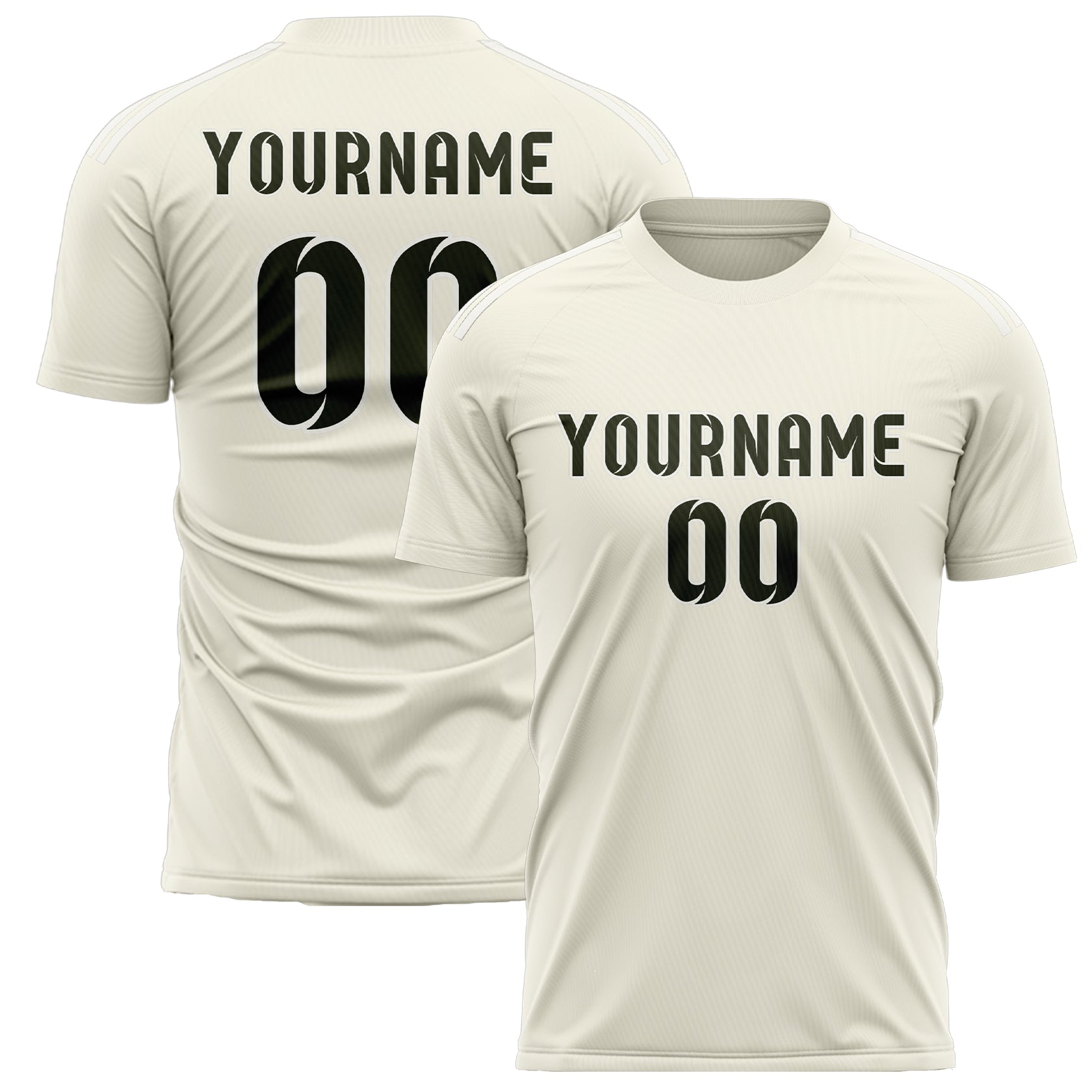 Maillot de football personnalisé crème olive