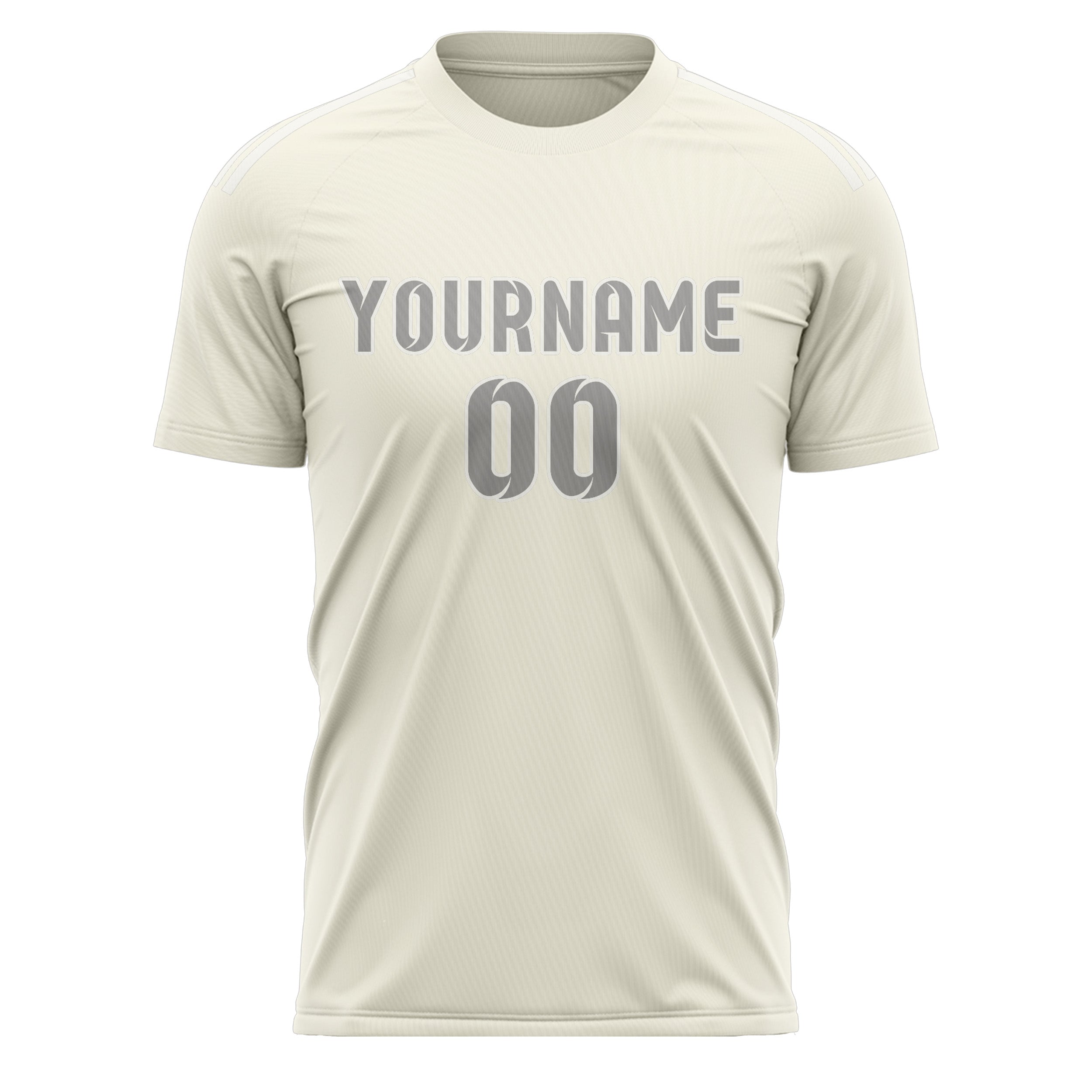 Maillot de football personnalisé crème et gris