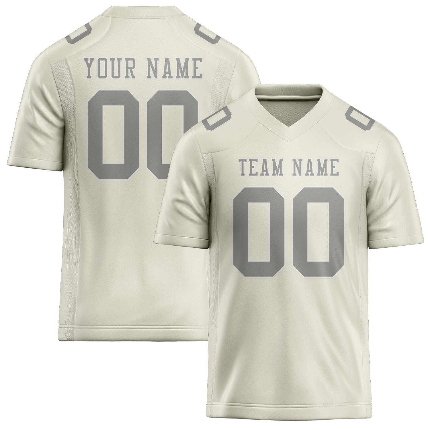 Maillot de football personnalisé crème et gris