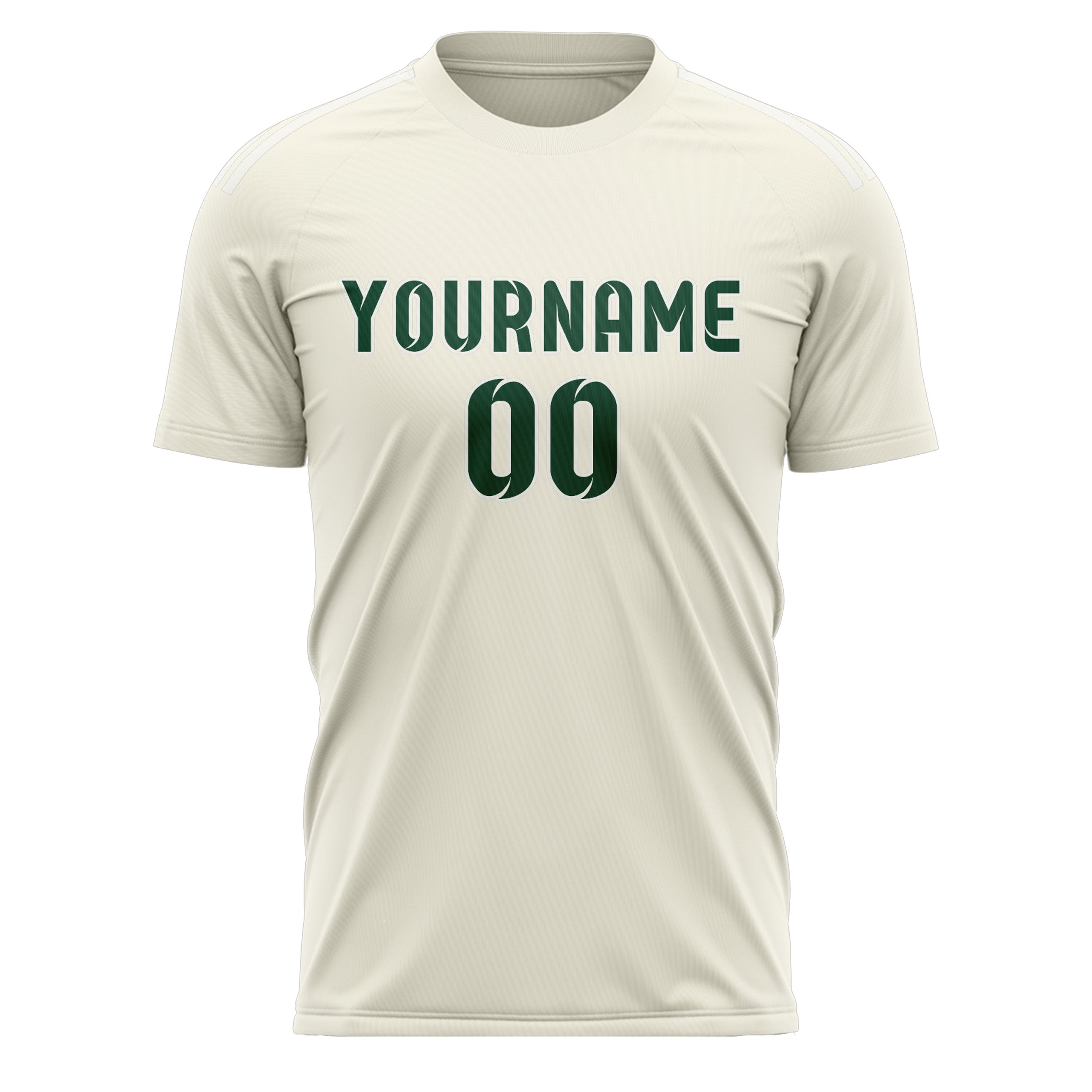 Maillot de football personnalisé crème et vert