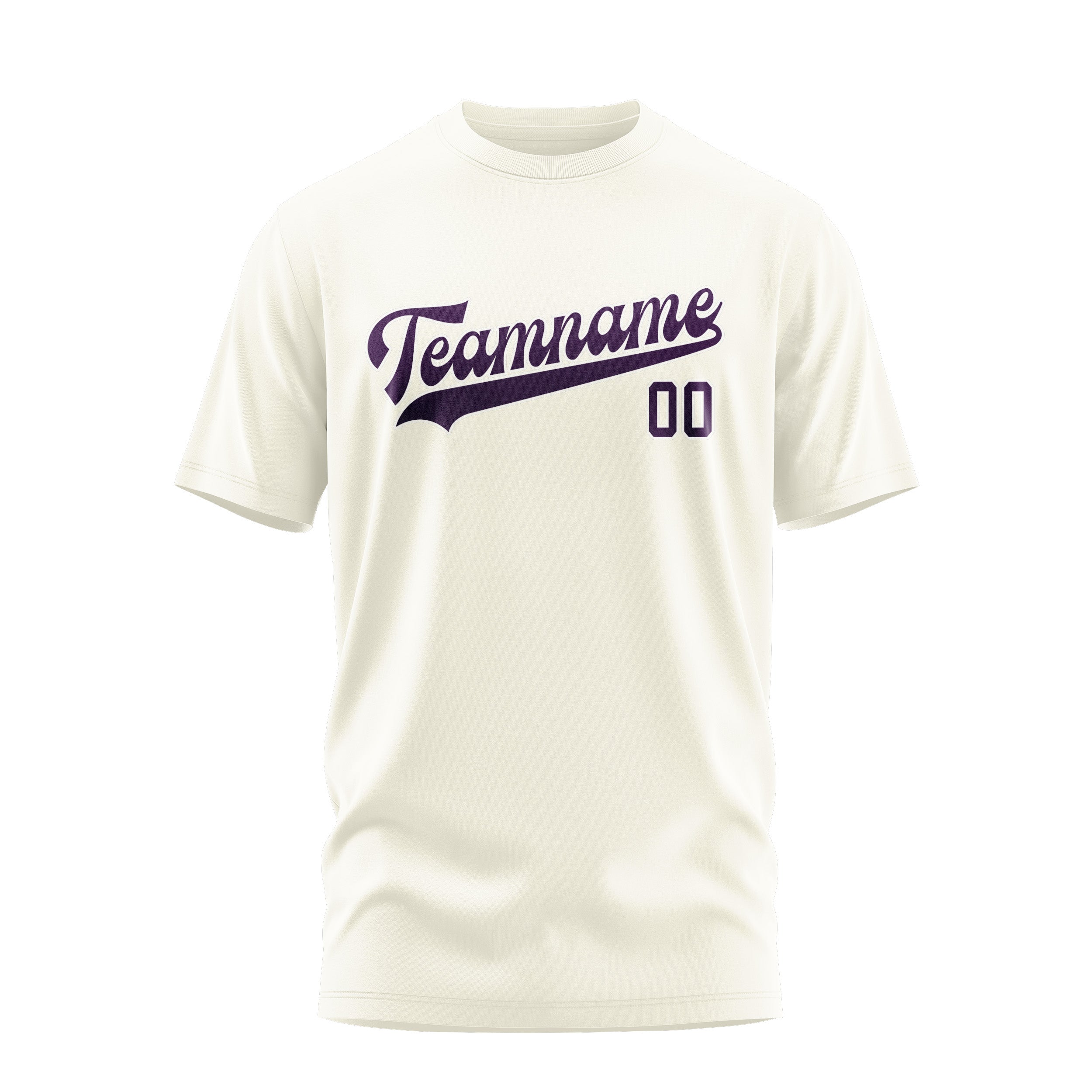 T-shirt personnalisé crème violet