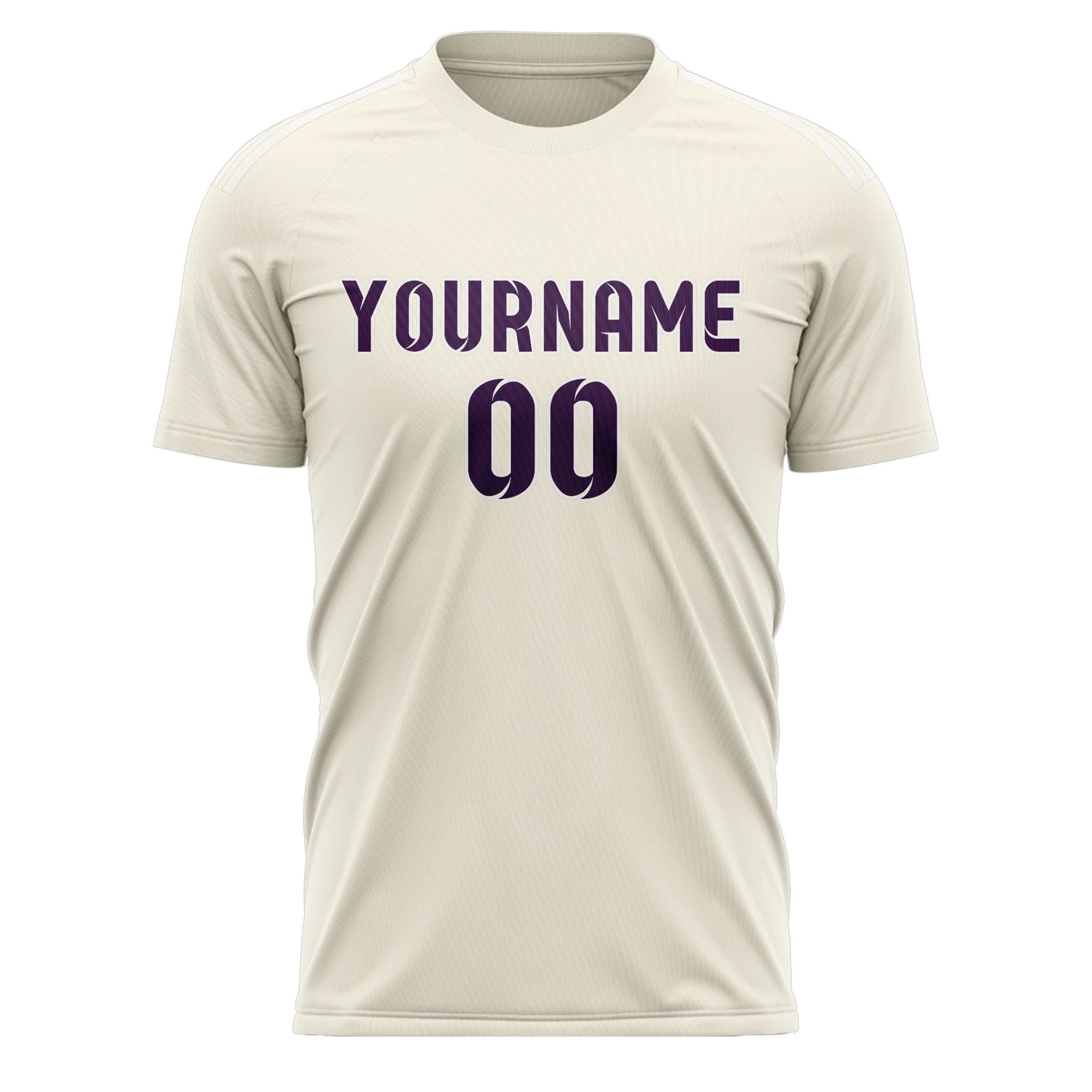 Maillot de football personnalisé crème et violet