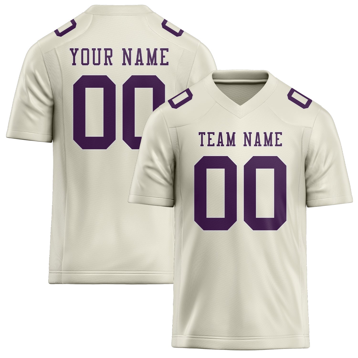 Maillot de football personnalisé crème et violet