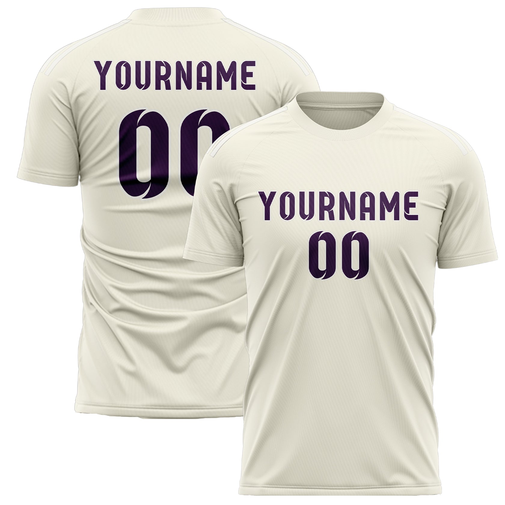 Maillot de football personnalisé crème et violet