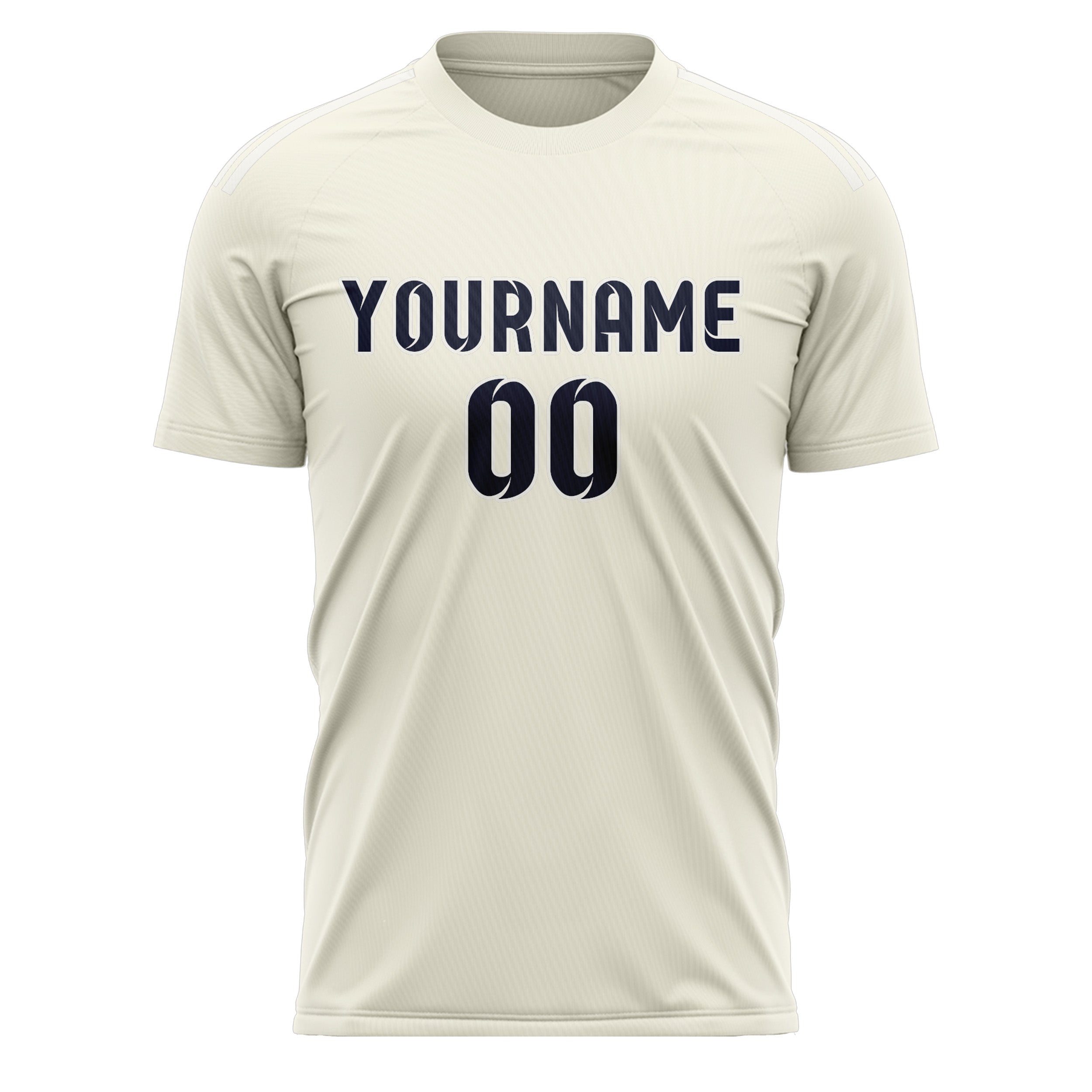 Maillot de football personnalisé crème et marine