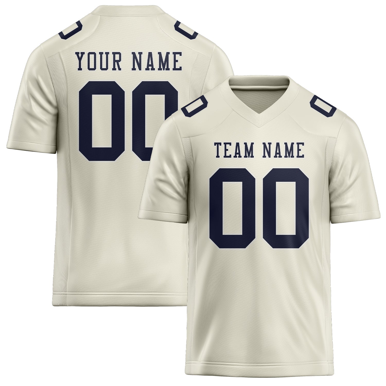 Maillot de football personnalisé crème marine