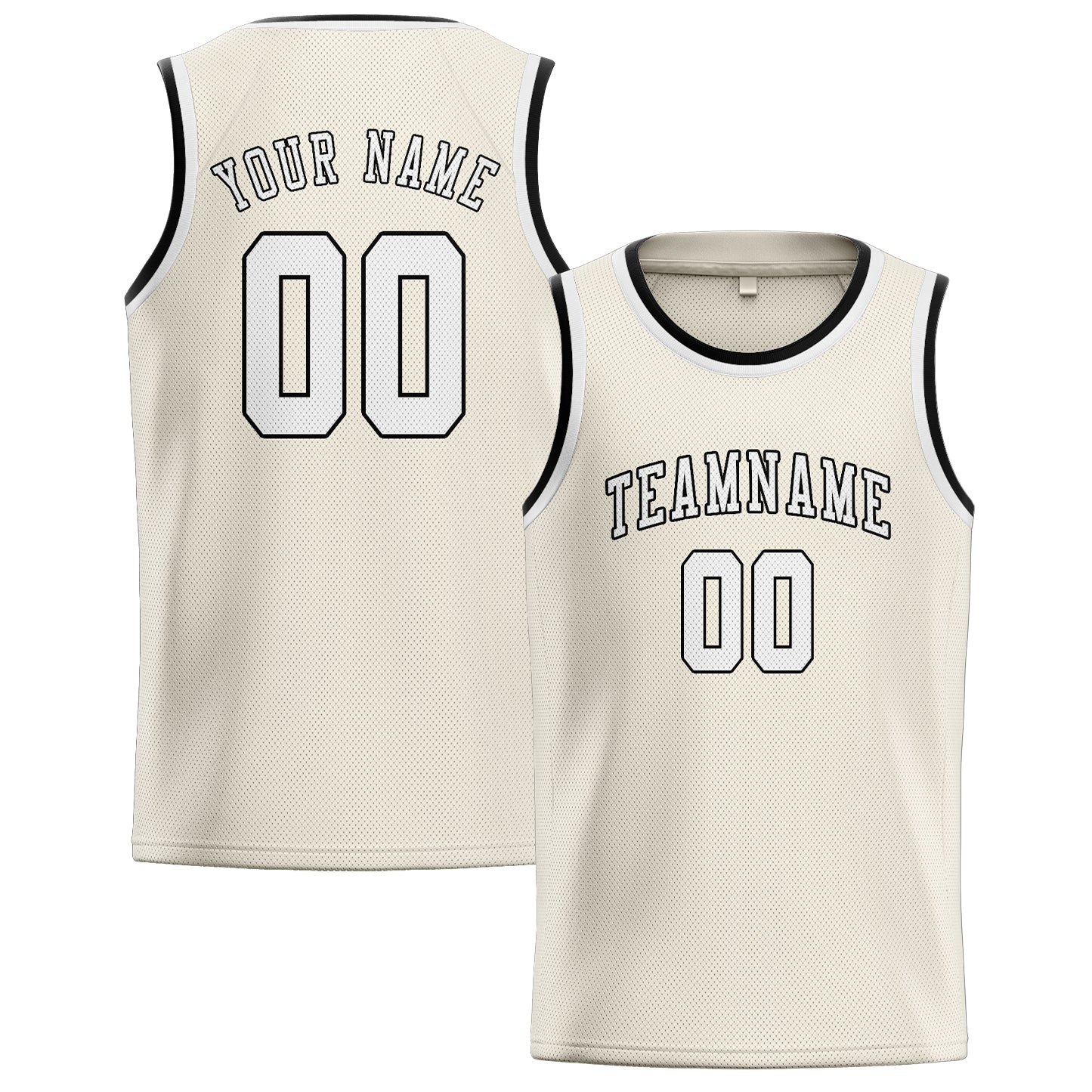 Maillot de basketball blanc crème personnalisé