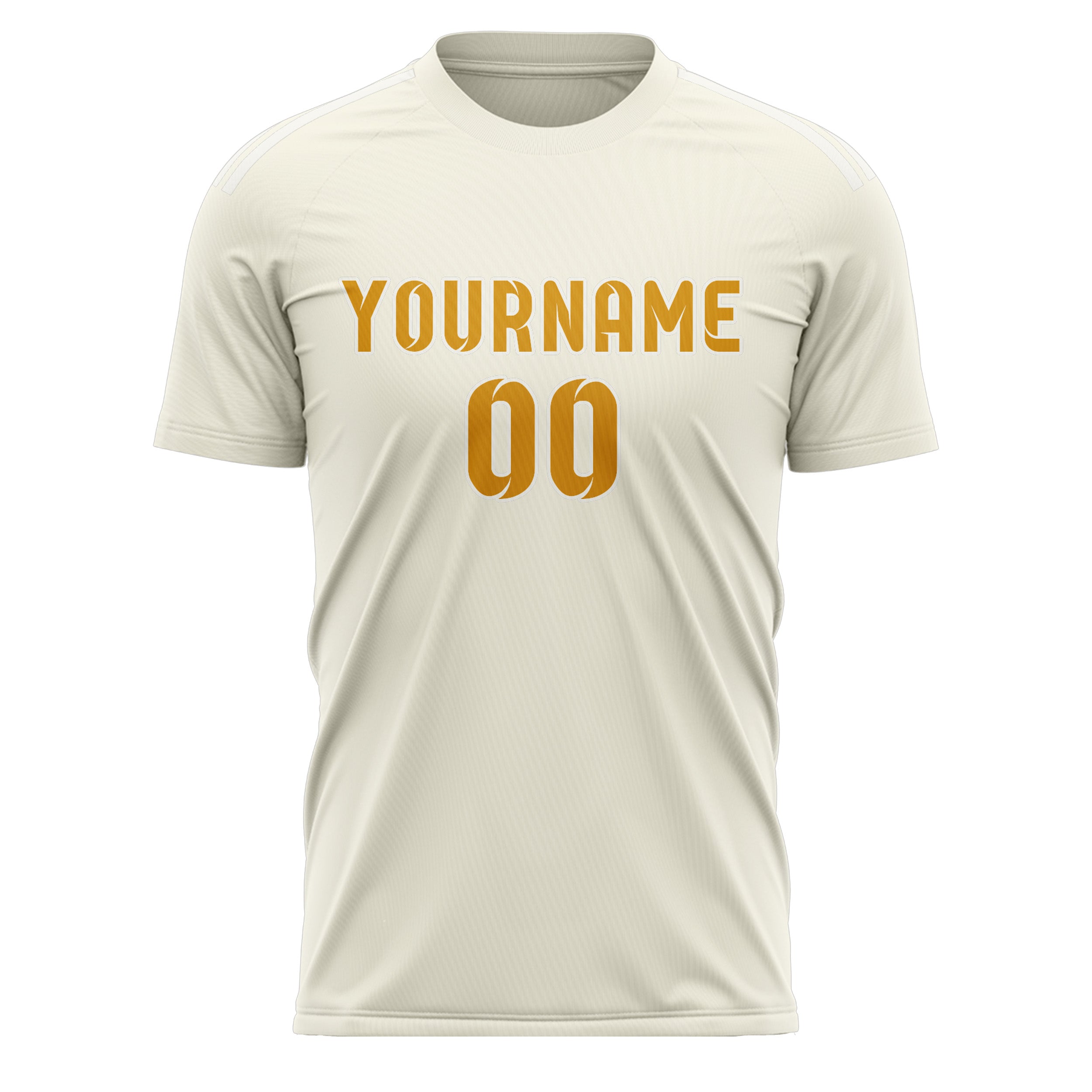 Maillot de football personnalisé crème et jaune