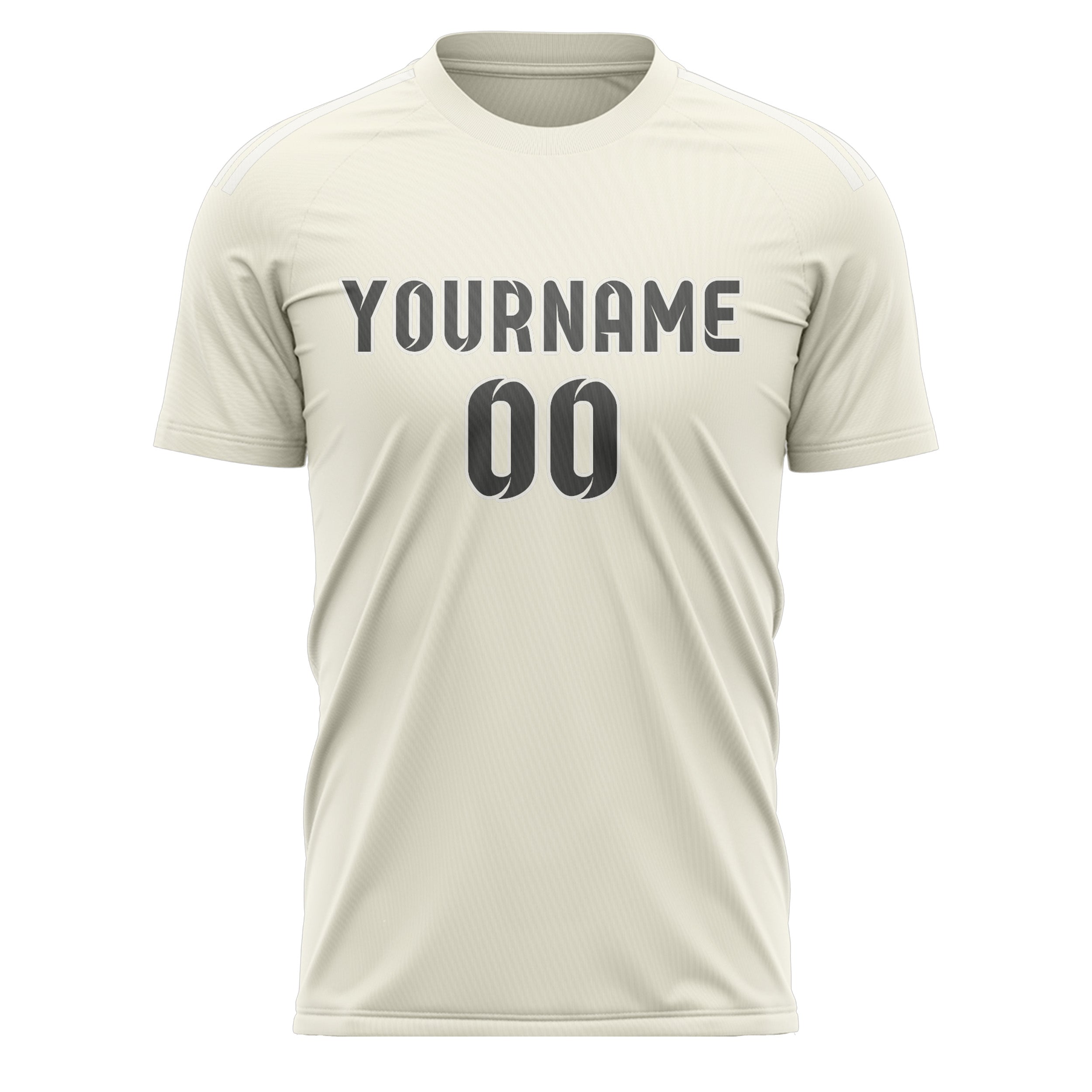 Maillot de football personnalisé crème et gris foncé
