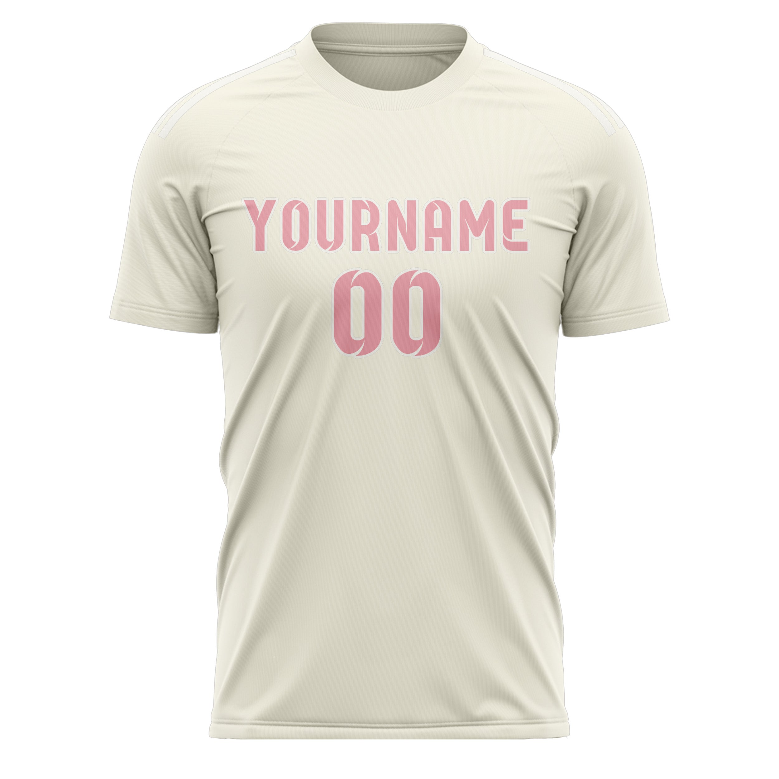 Maillot de football personnalisé crème et rose clair