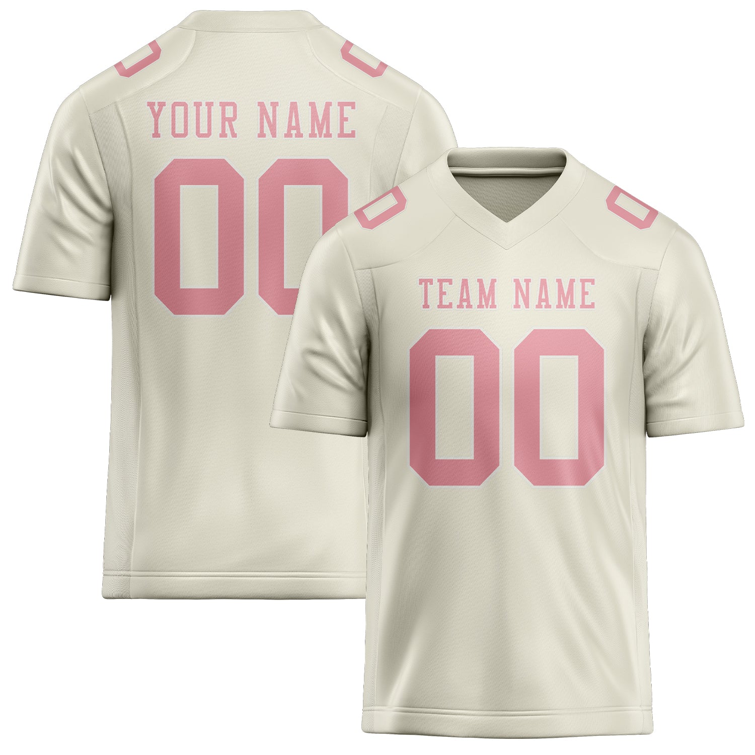 Maillot de football personnalisé crème et rose clair