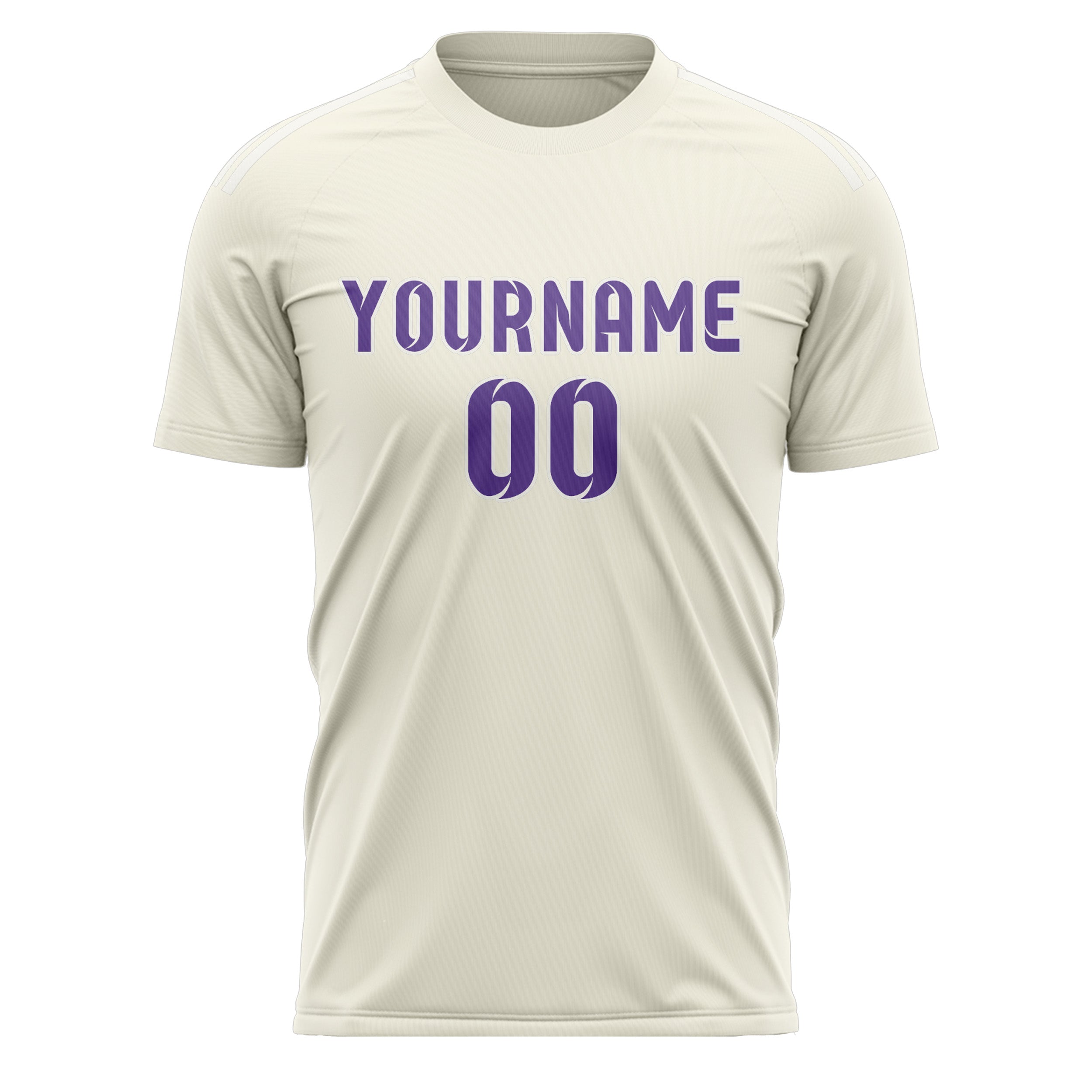 Maillot de football personnalisé crème et violet clair