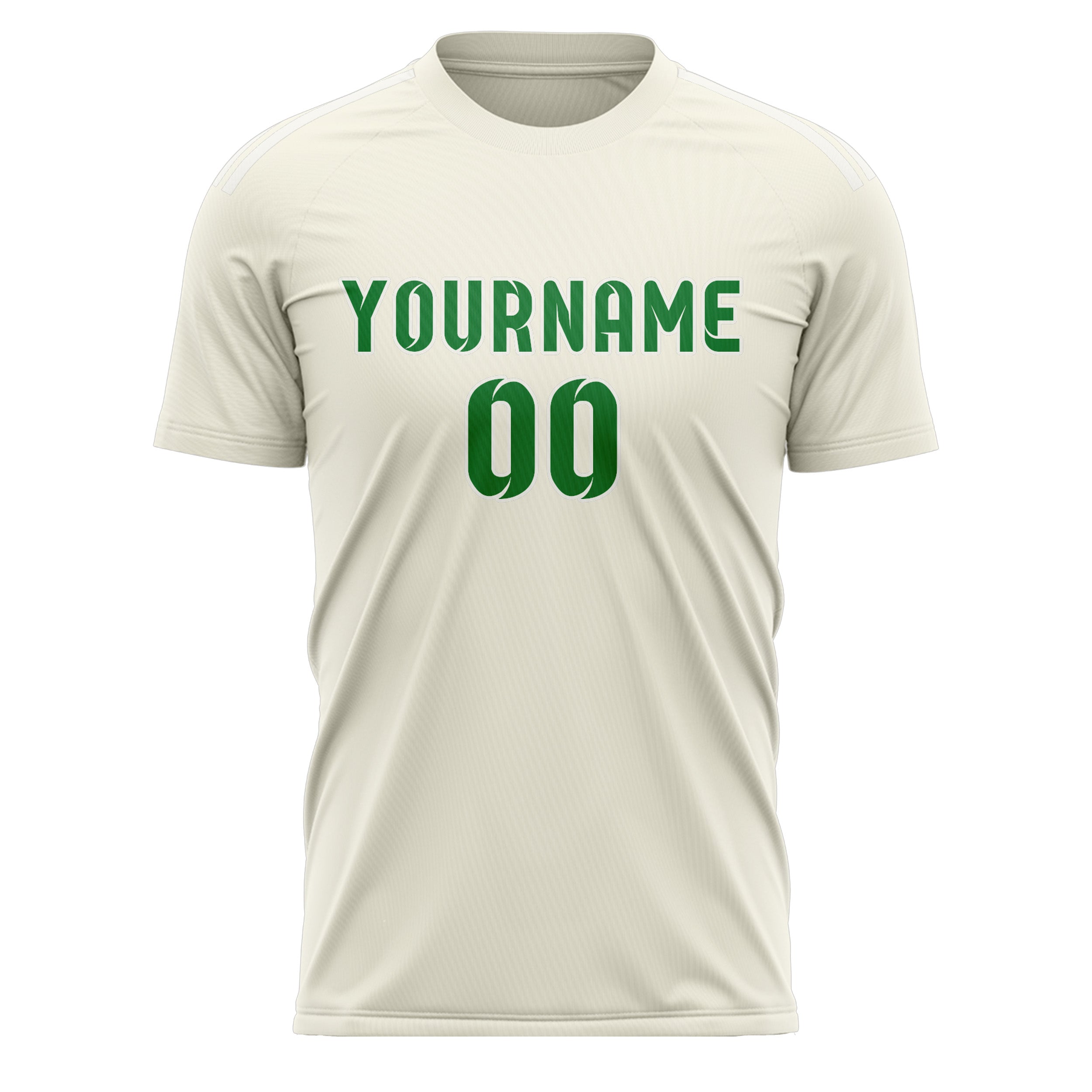 Maillot de football personnalisé crème et vert émeraude