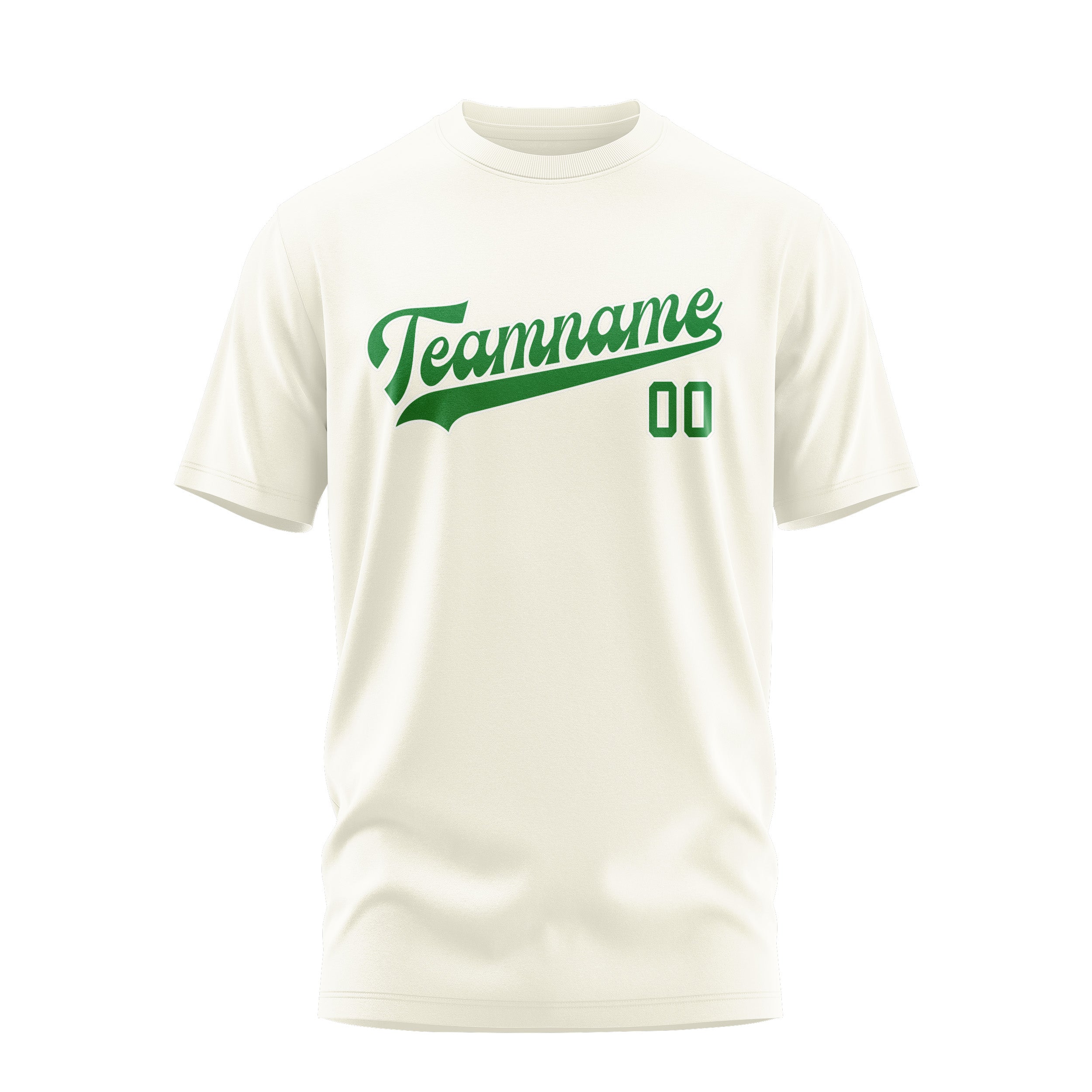 T-shirt personnalisé crème et vert émeraude