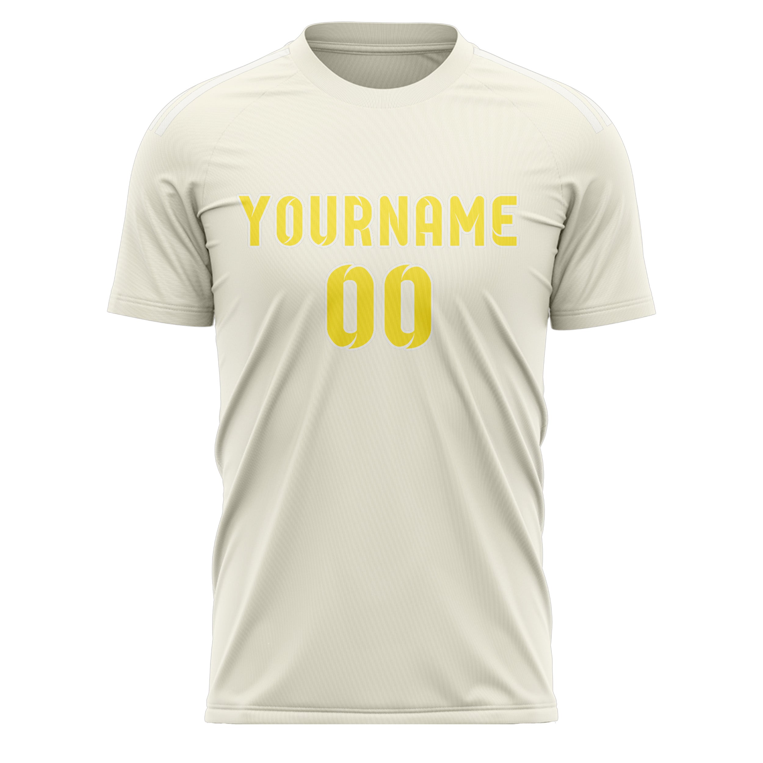 Maillot de football personnalisé crème et jaune clair