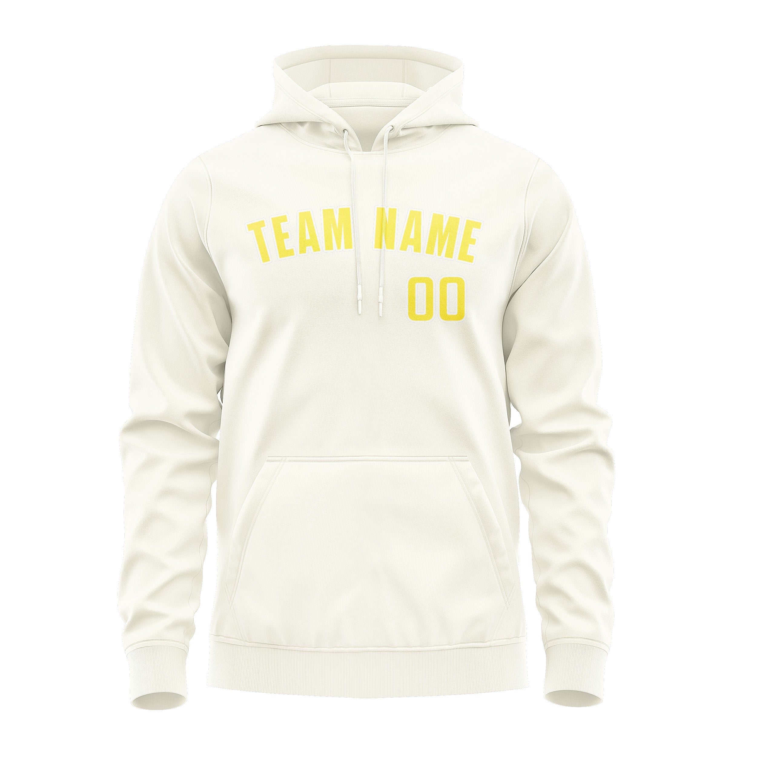 Sweat à capuche personnalisé crème et jaune clair 