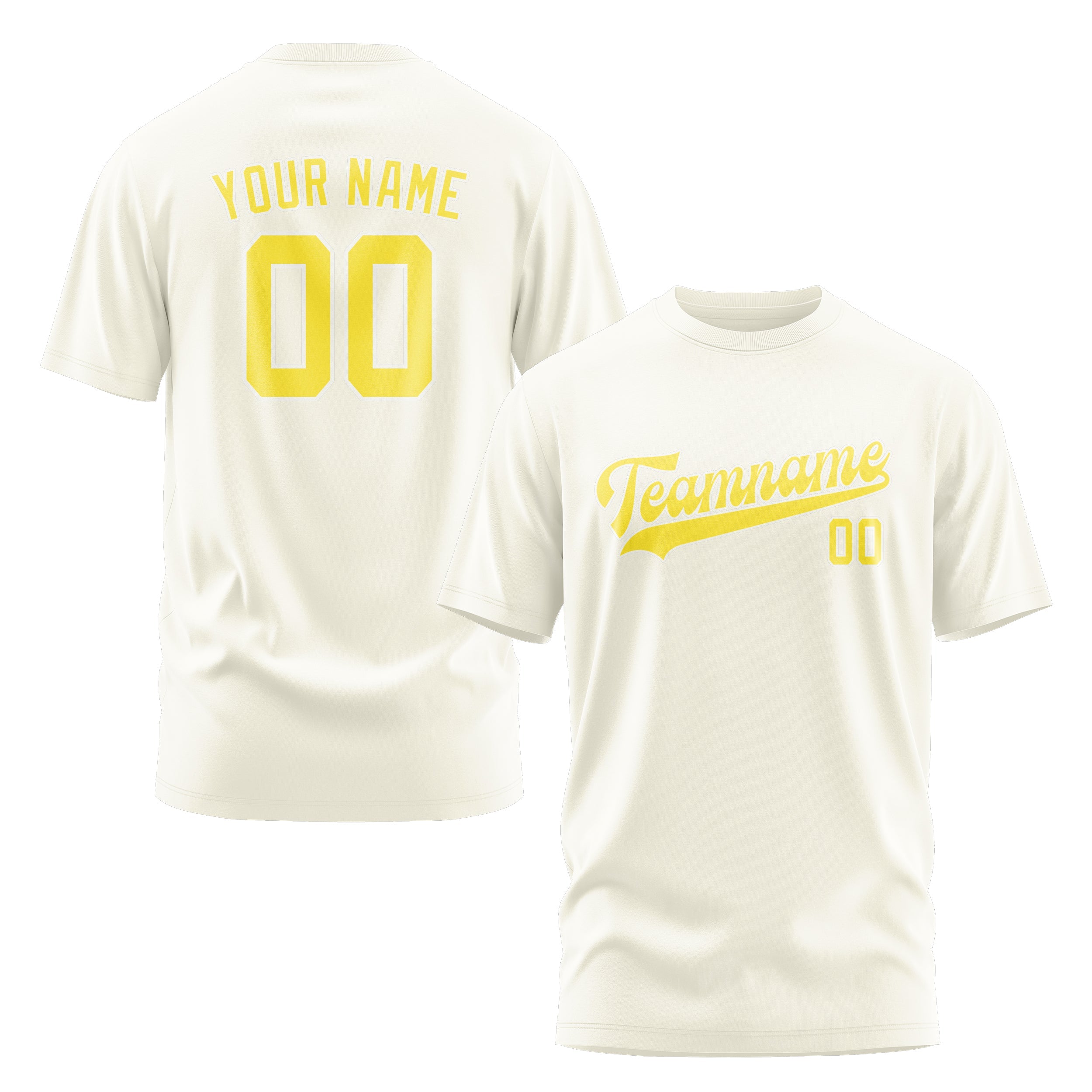 T-shirt personnalisé crème jaune clair