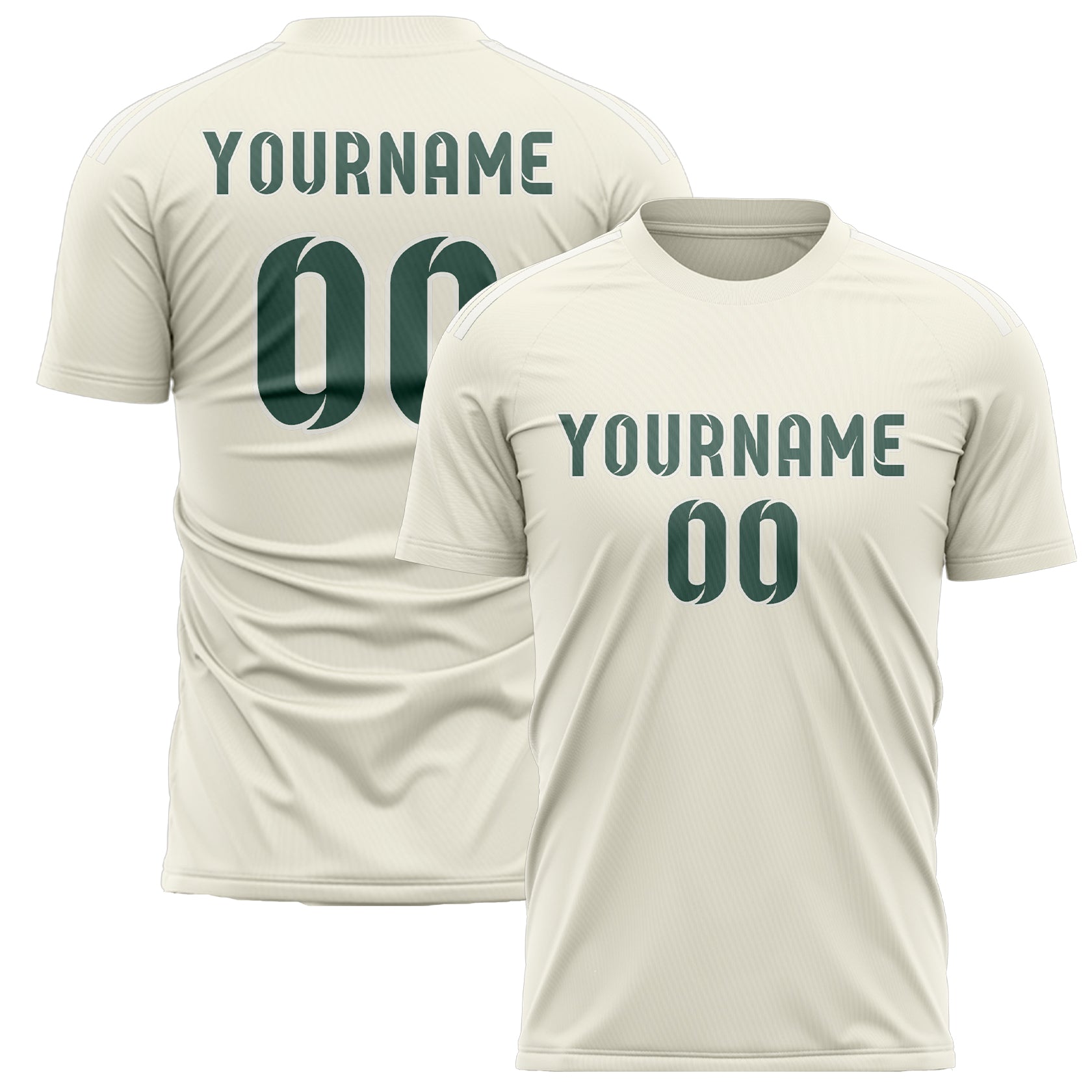 Maillot de football personnalisé crème bleu vert