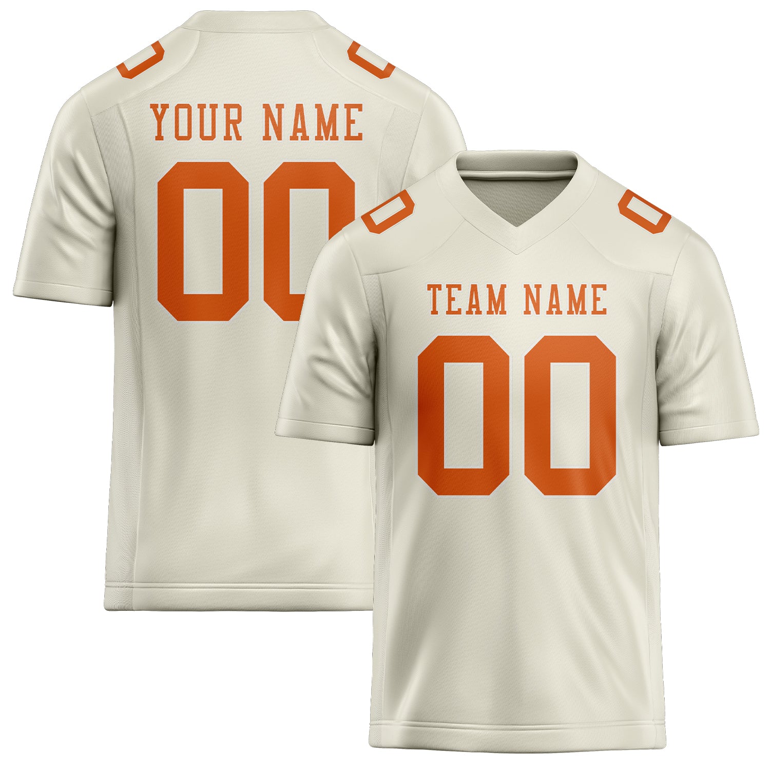 Maillot de football personnalisé crème orange
