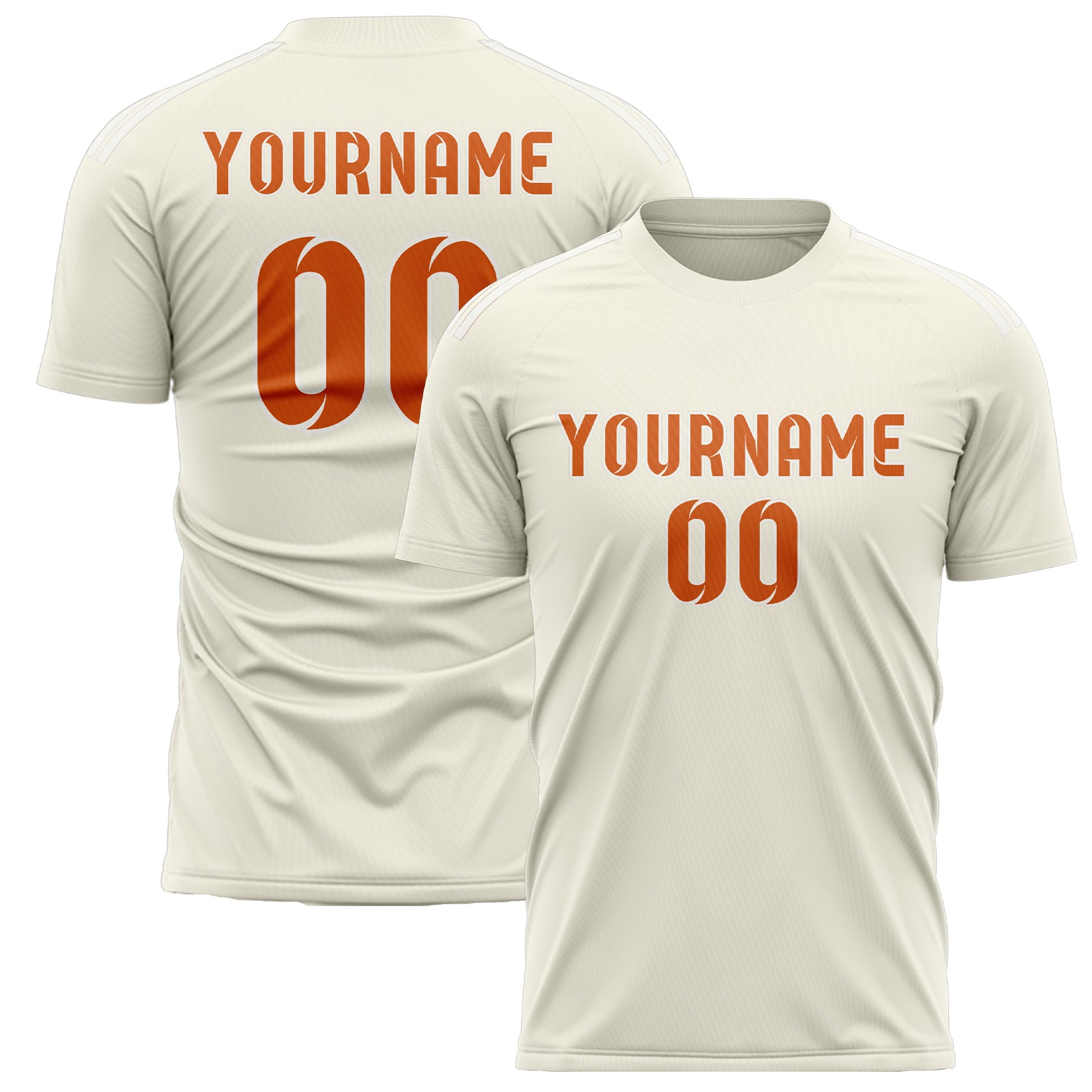 Maillot de football personnalisé crème orange