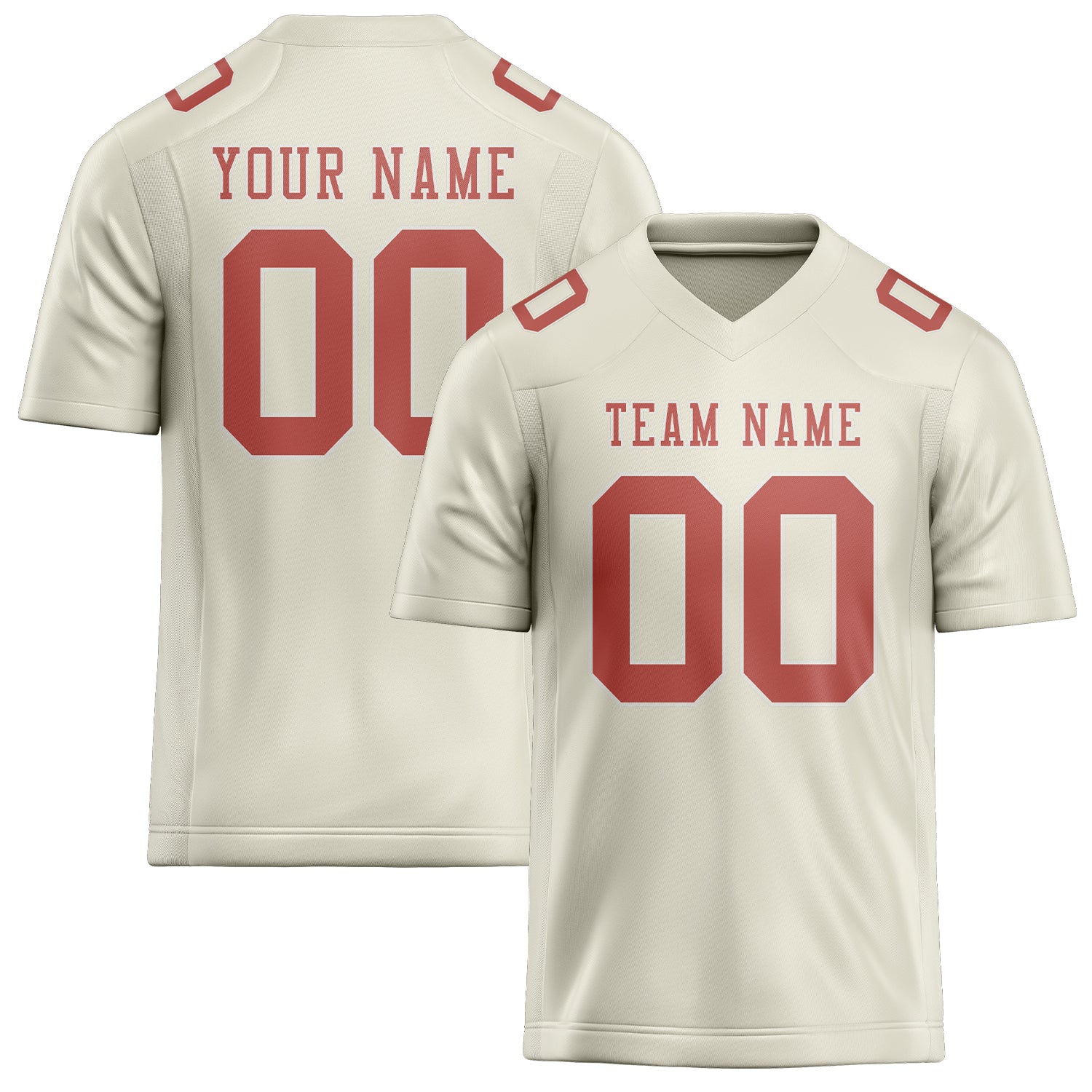 Maillot de football personnalisé crème et rose cuivrée