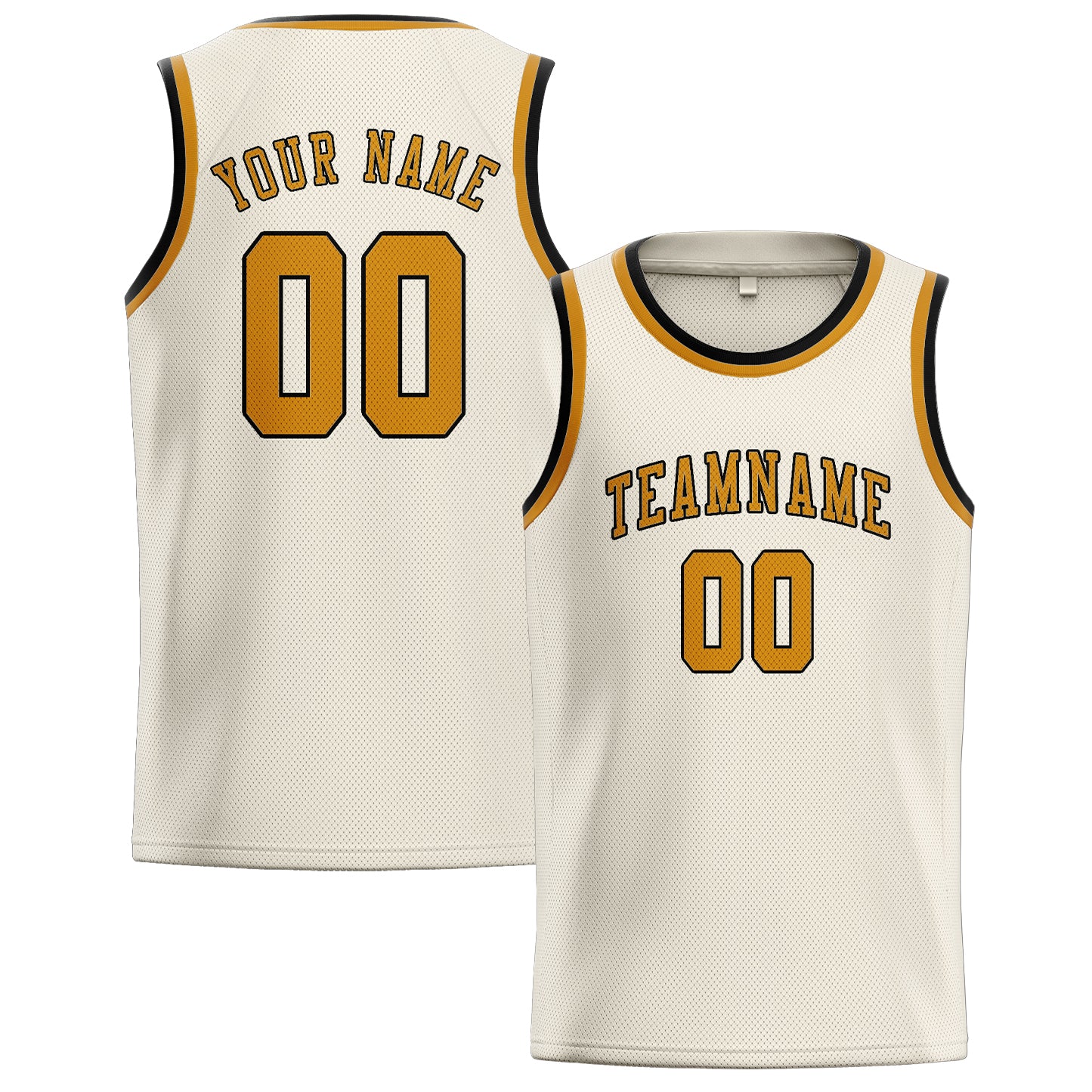 Maillot de basketball personnalisé crème jaune