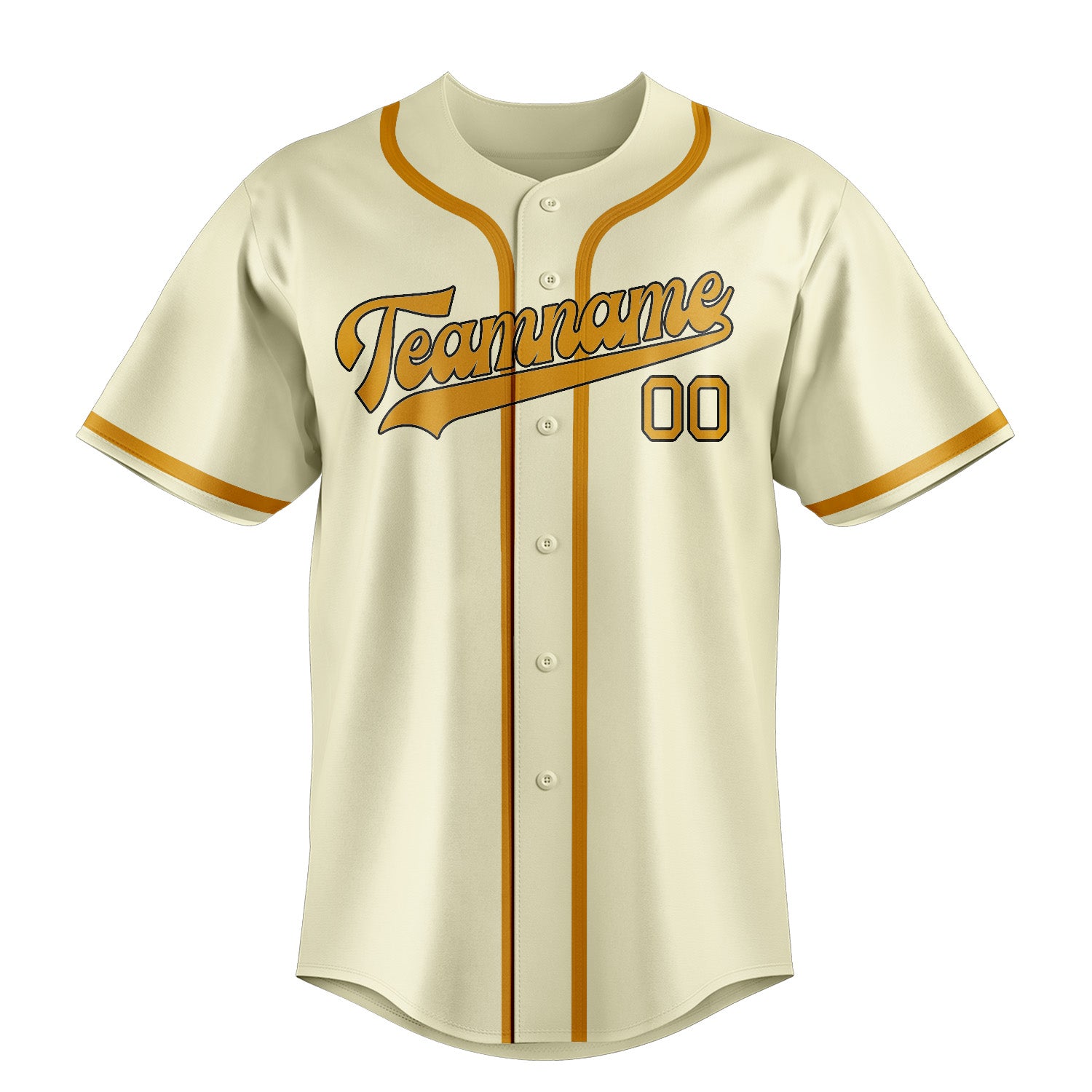 Maillot de baseball personnalisé crème et jaune