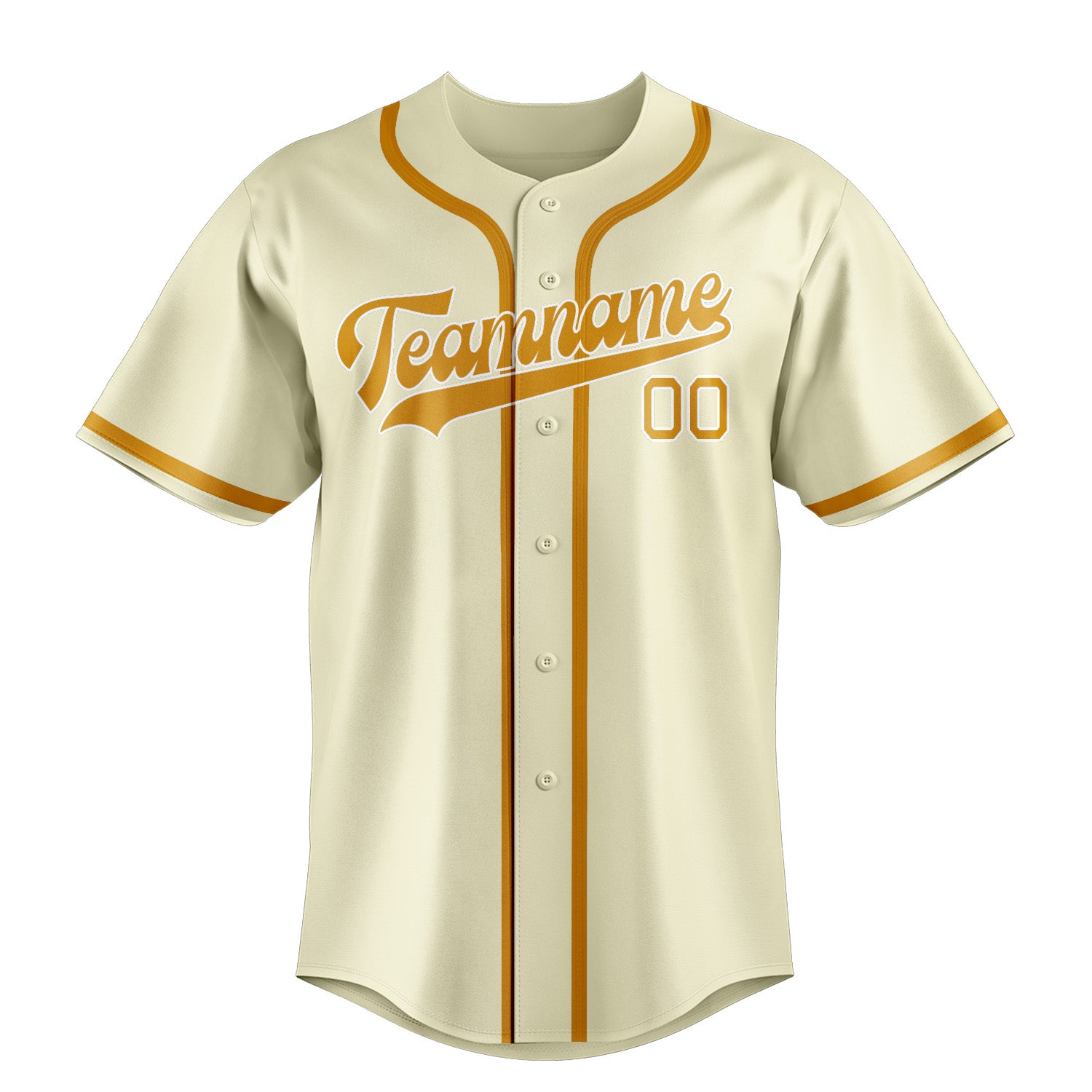 Maillot de baseball personnalisé crème et jaune