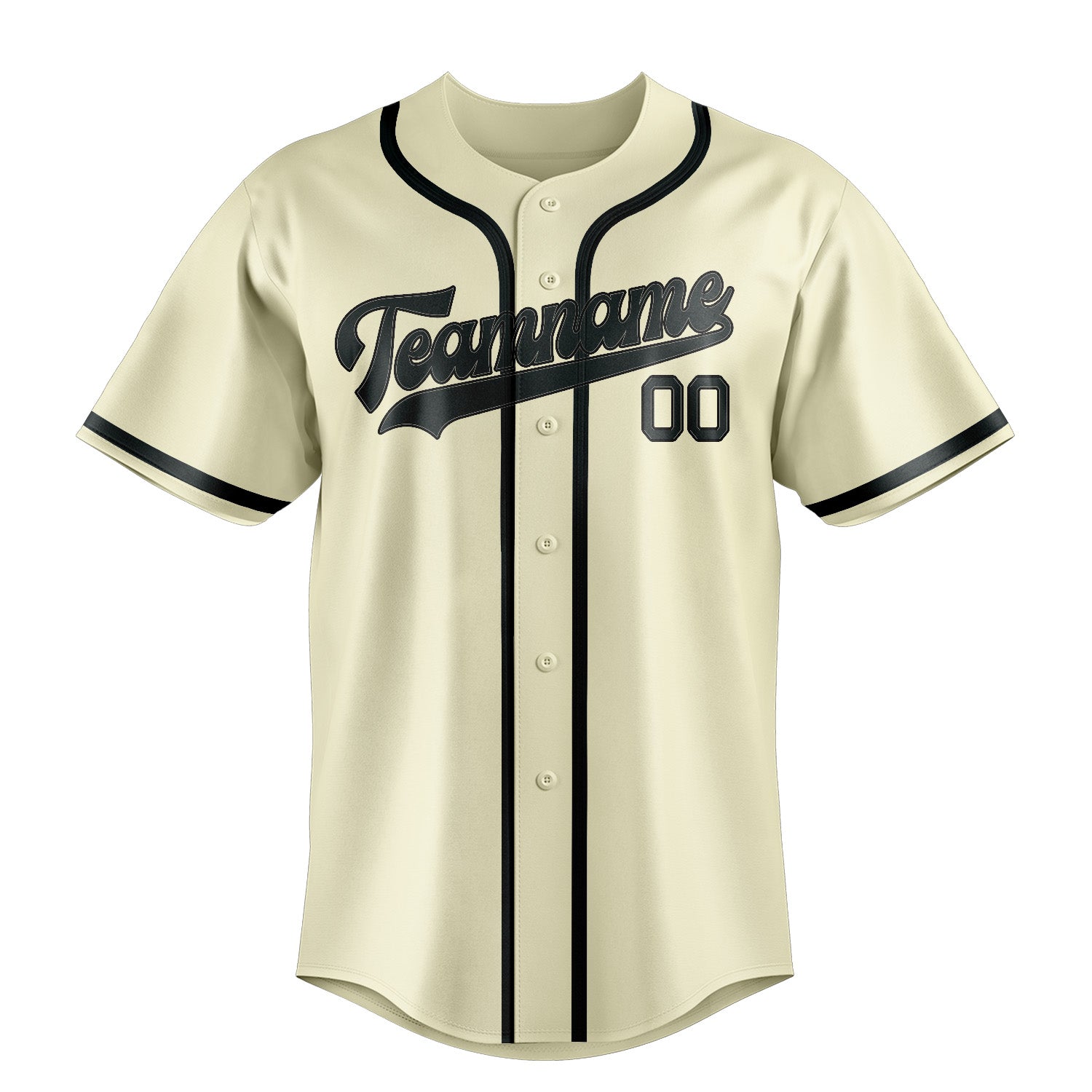 Maillot de baseball personnalisé crème et gris foncé