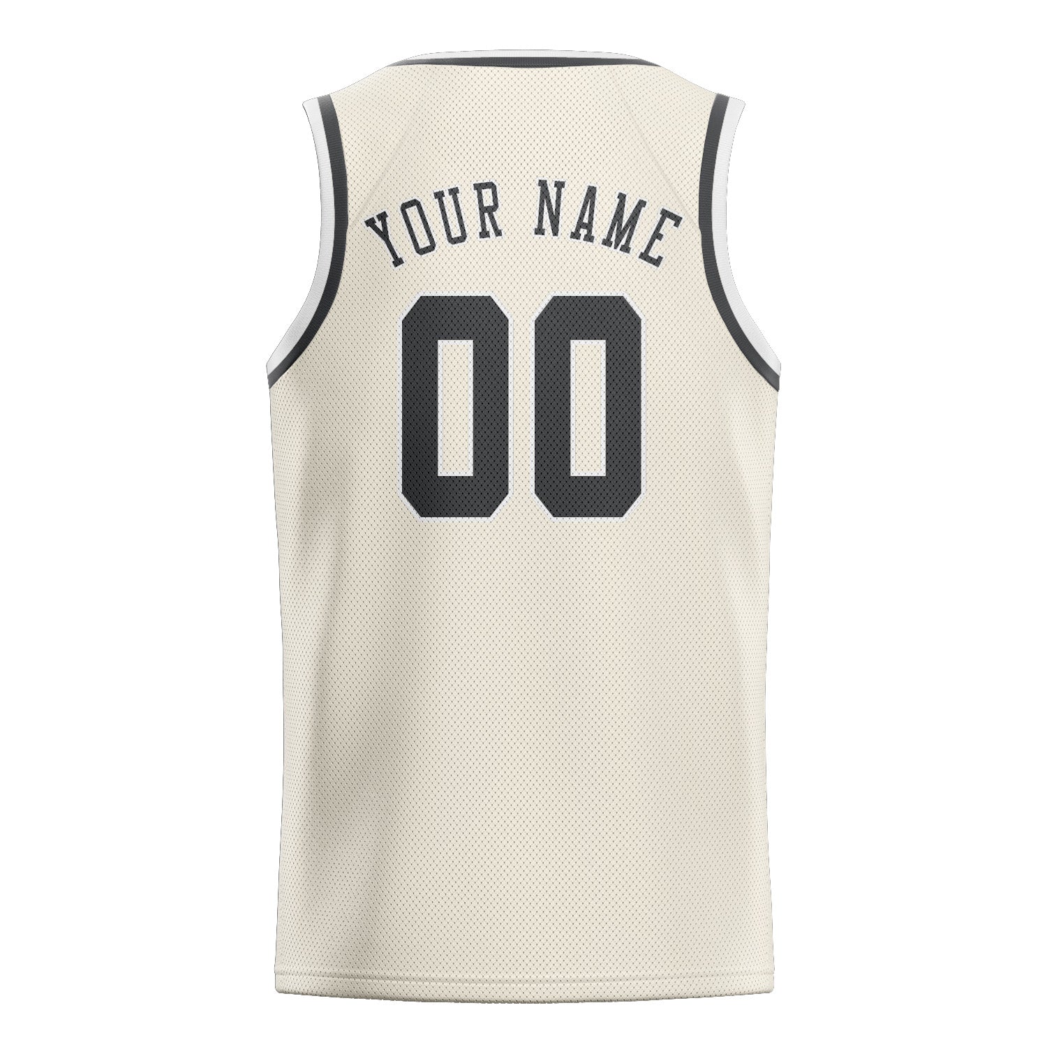 Maillot de basketball personnalisé crème et gris foncé