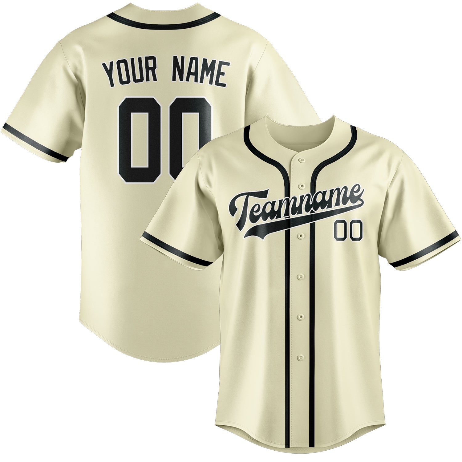 Maillot de baseball personnalisé crème et gris foncé