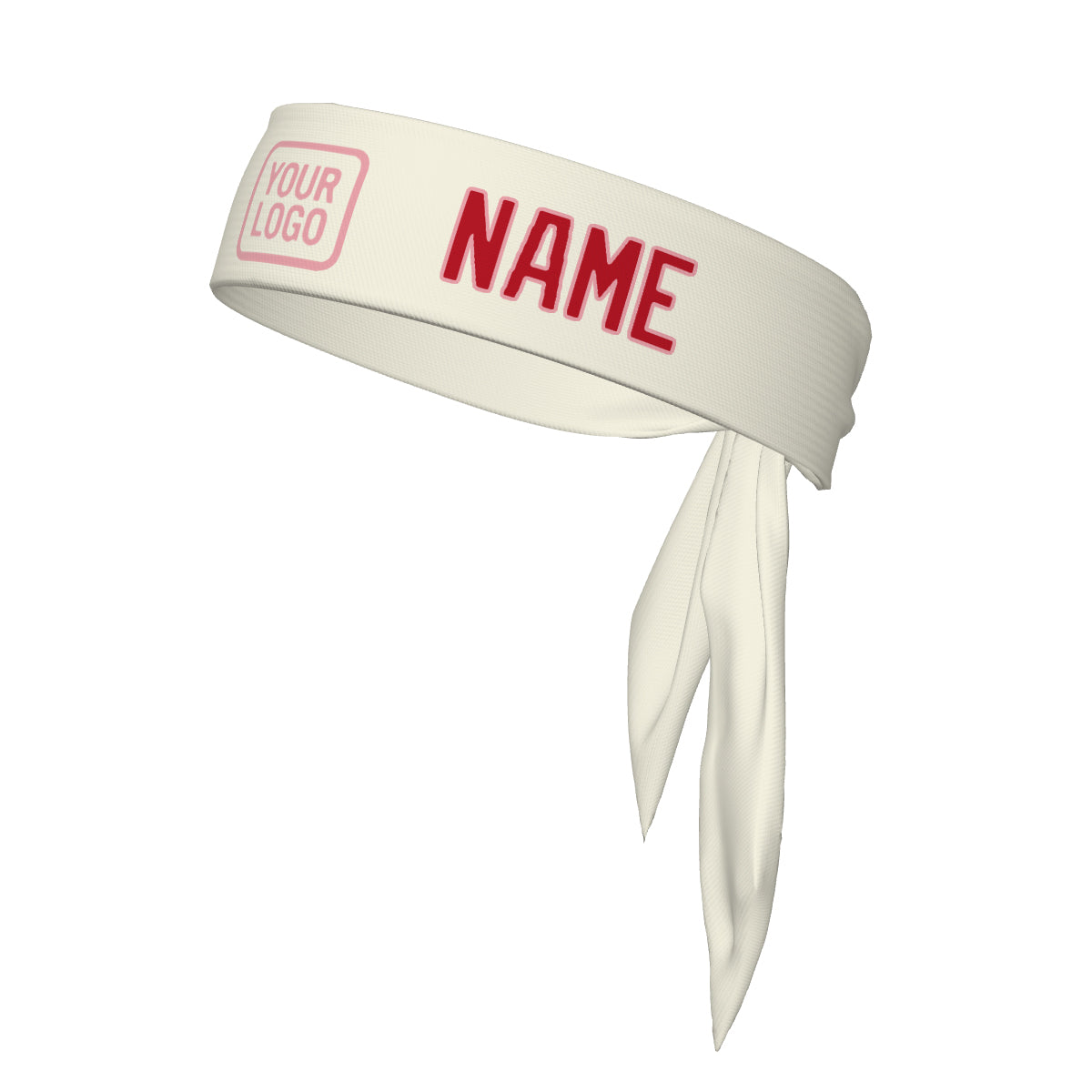 Bandeau crème rouge personnalisé