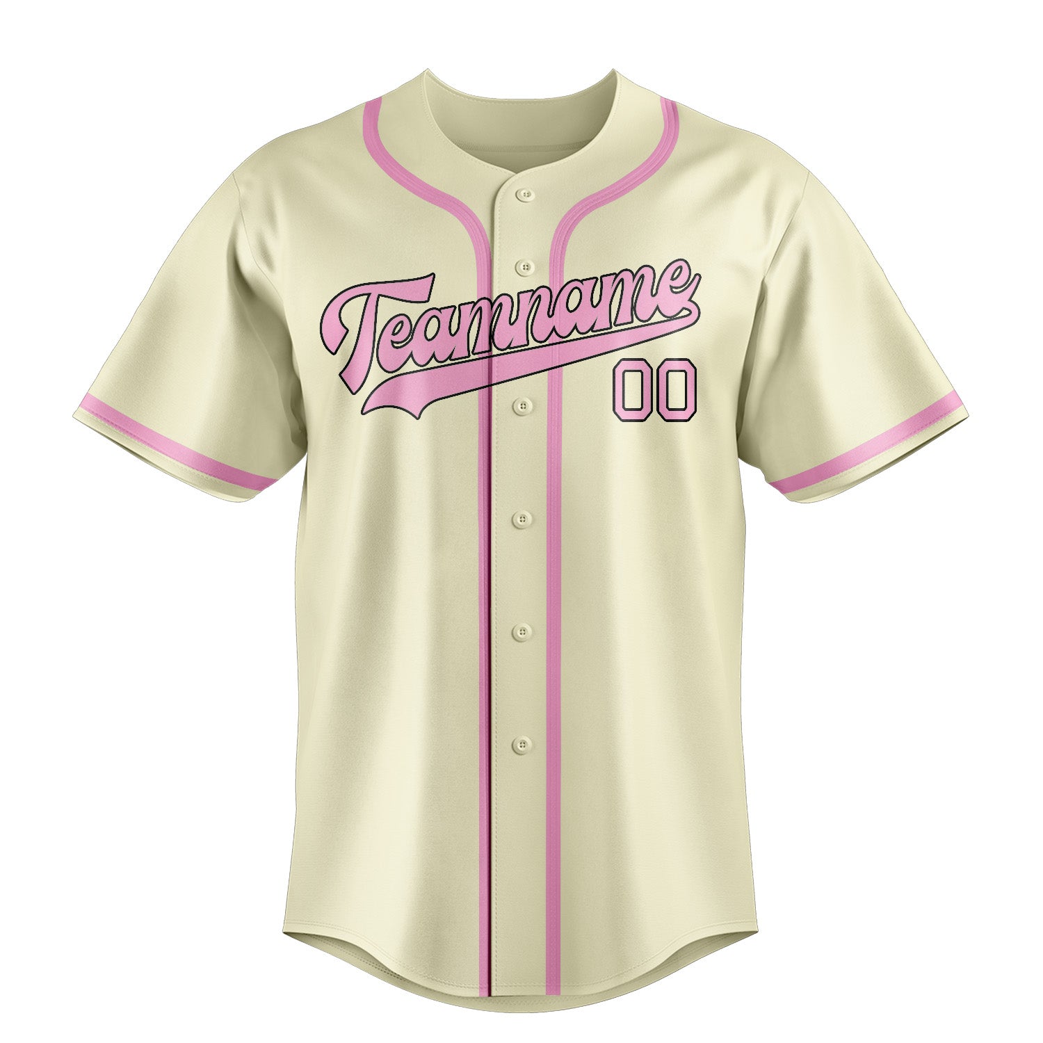 Maillot de baseball personnalisé crème et rose clair