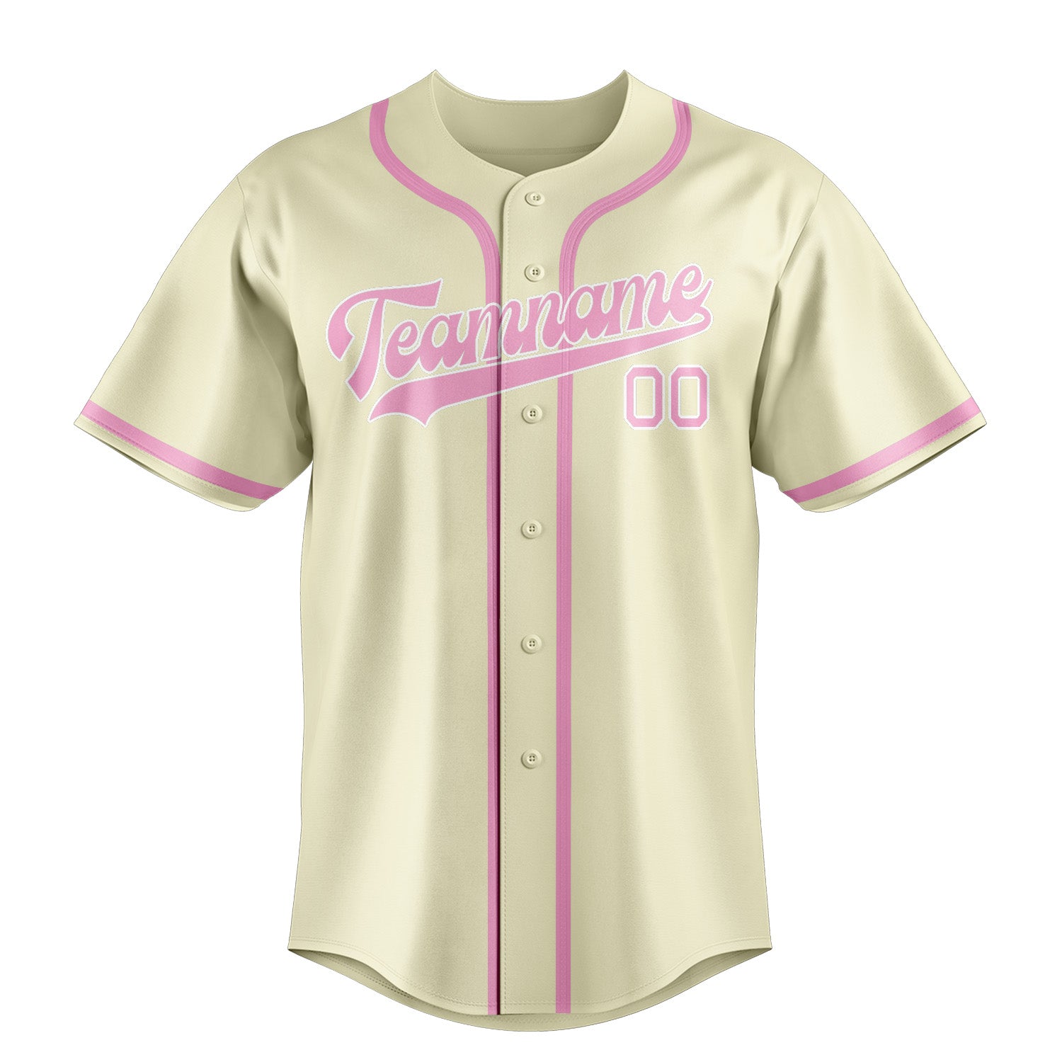 Maillot de baseball personnalisé crème et rose clair