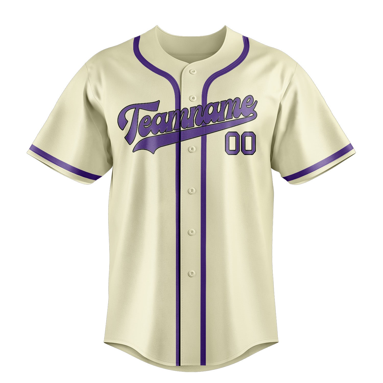 Maillot de baseball personnalisé crème et violet clair