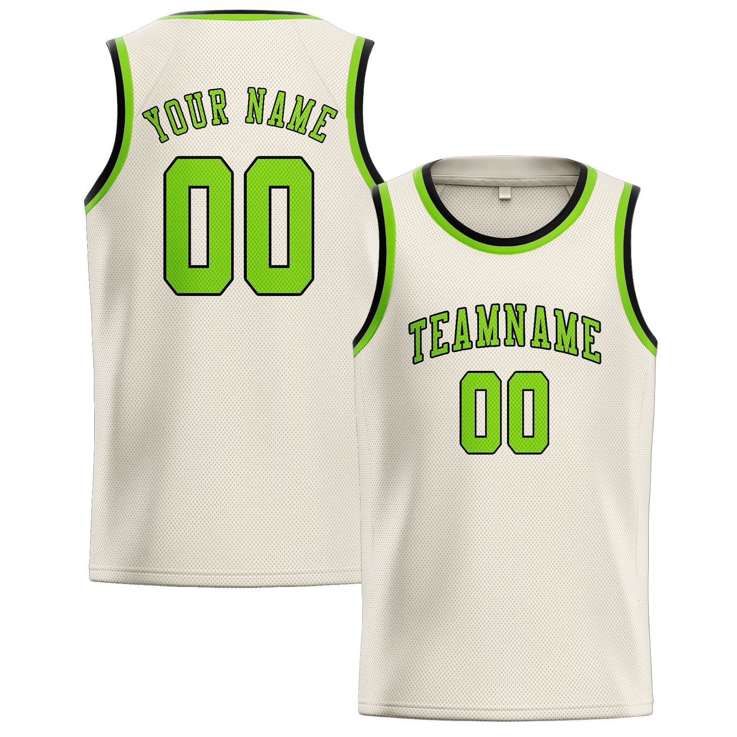 Maillot de basketball personnalisé crème et vert émeraude
