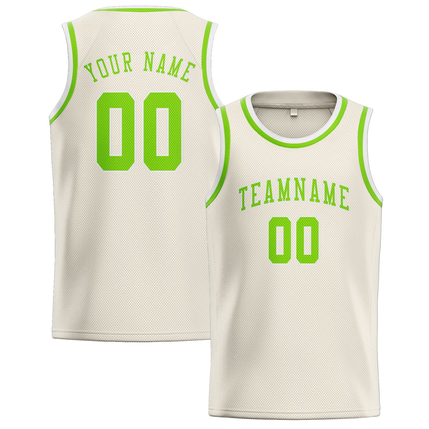 Maillot de basketball personnalisé crème et vert émeraude