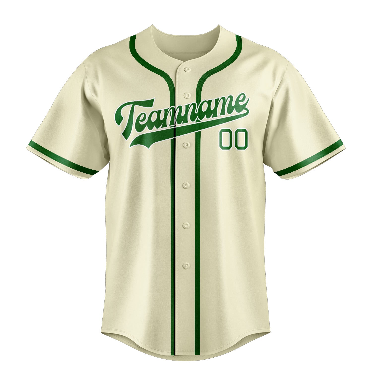 Maillot de baseball personnalisé crème et vert émeraude