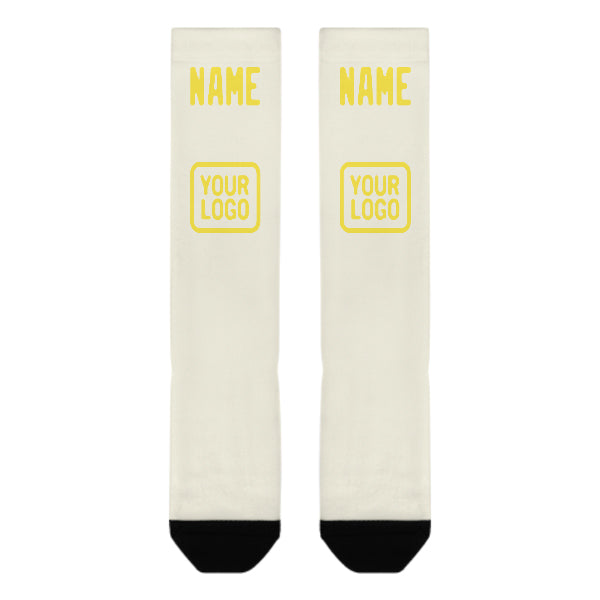 Chaussettes hautes personnalisées crème et jaune clair