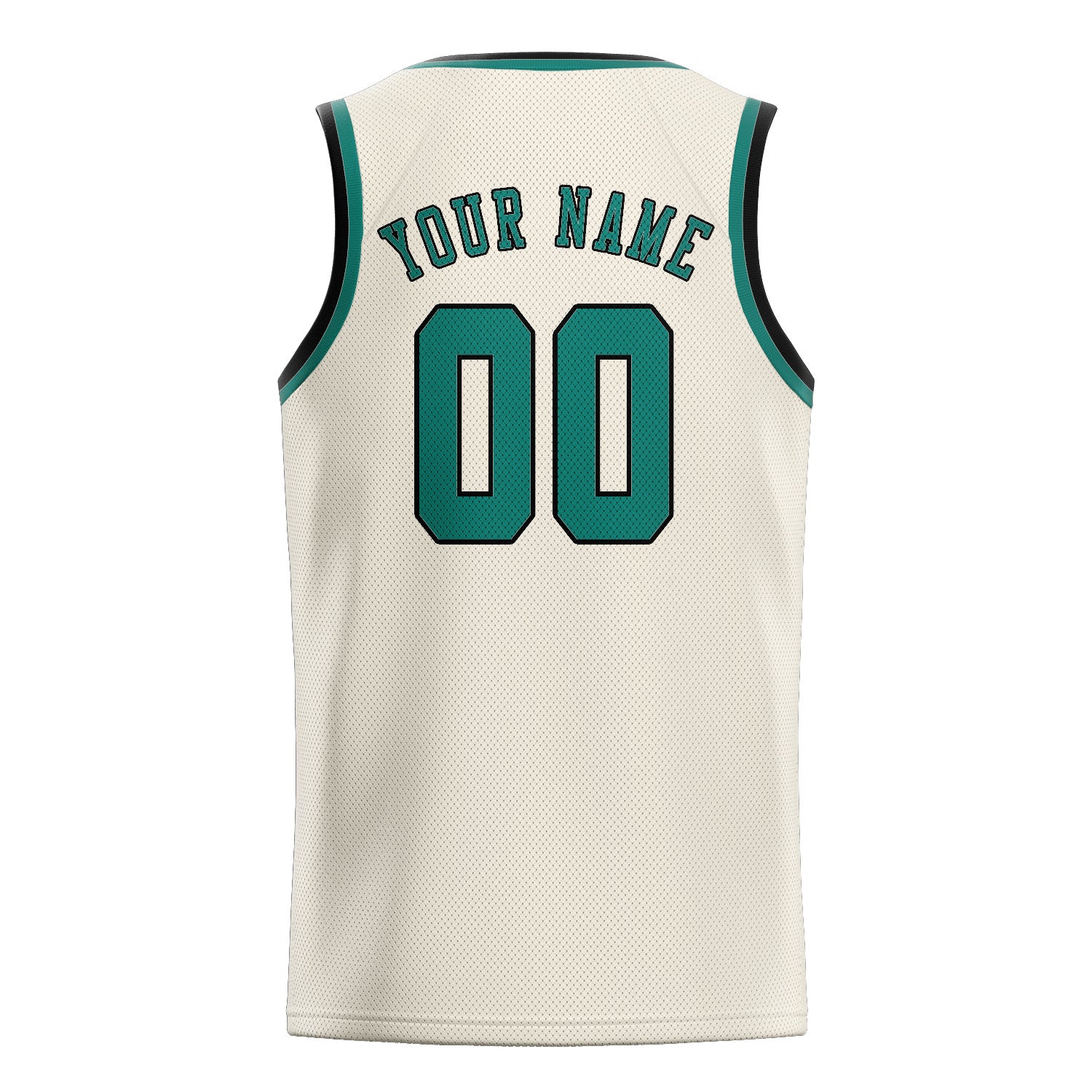 Maillot de basketball personnalisé crème bleu vert