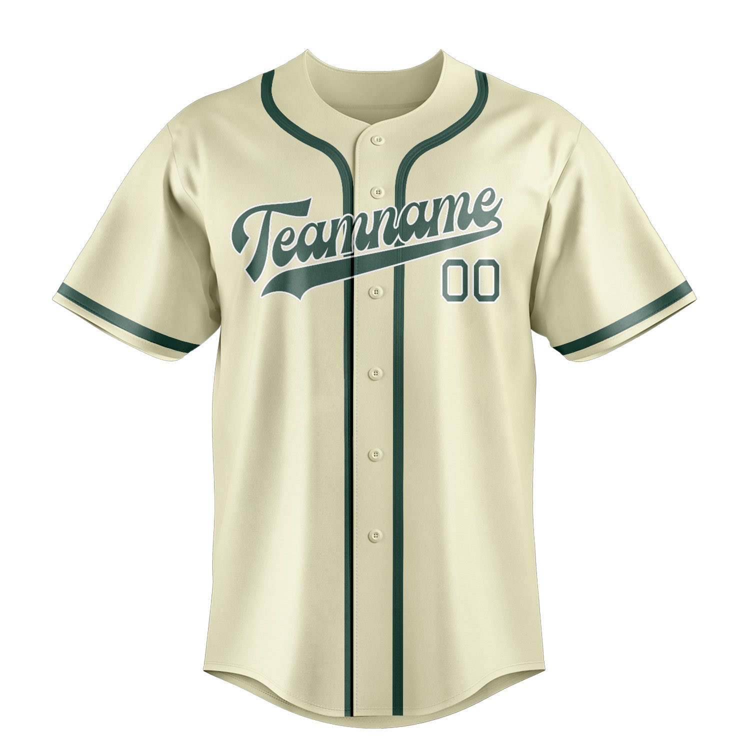 Maillot de baseball personnalisé crème bleu vert