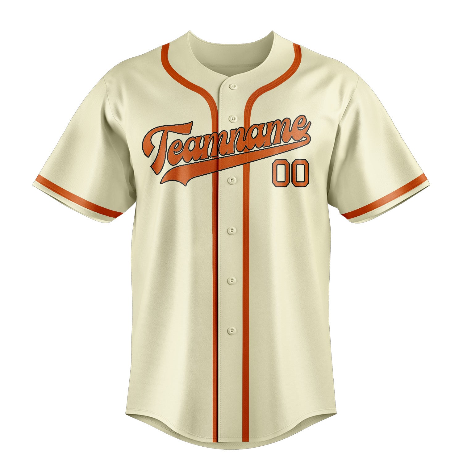 Maillot de baseball personnalisé crème orange