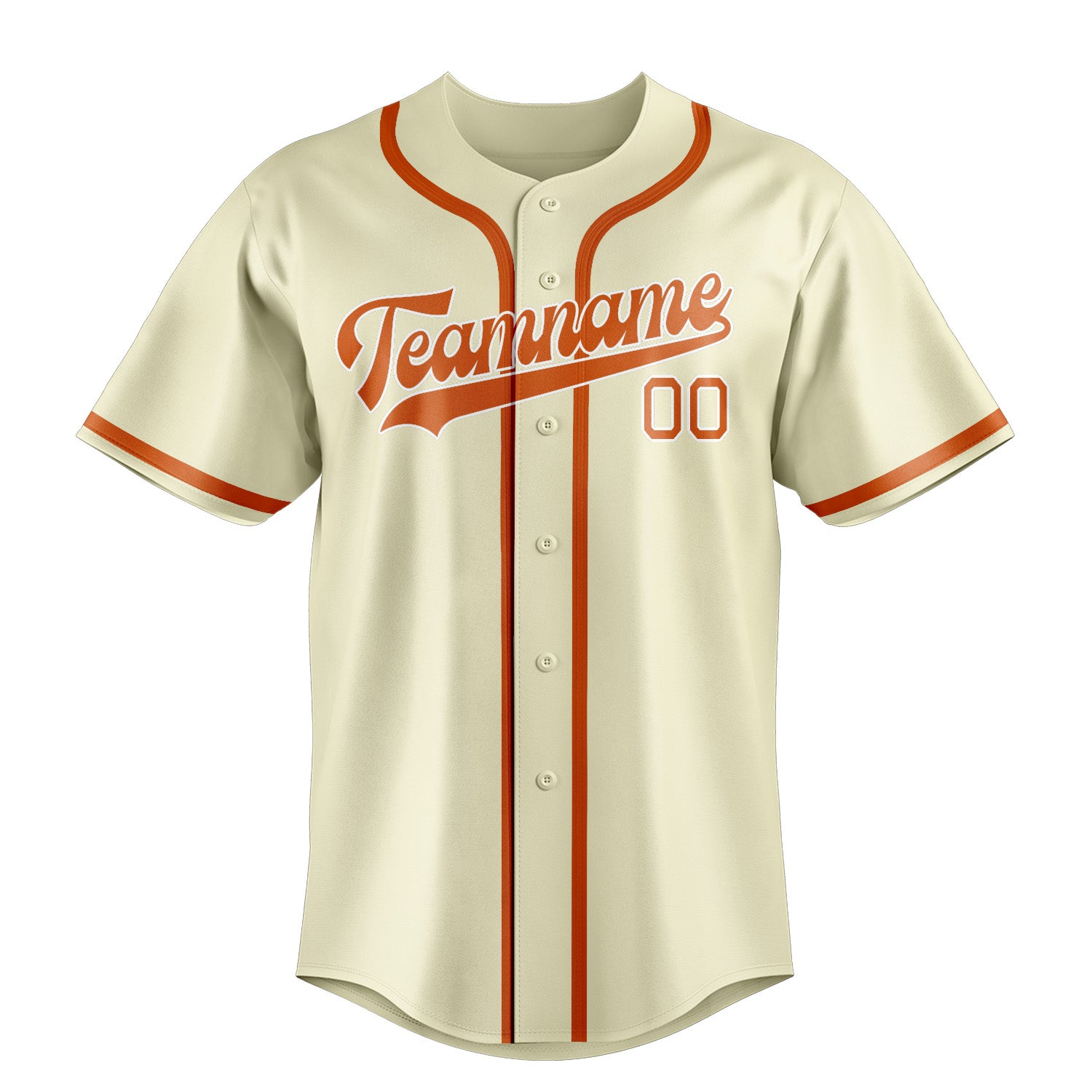 Maillot de baseball personnalisé crème orange