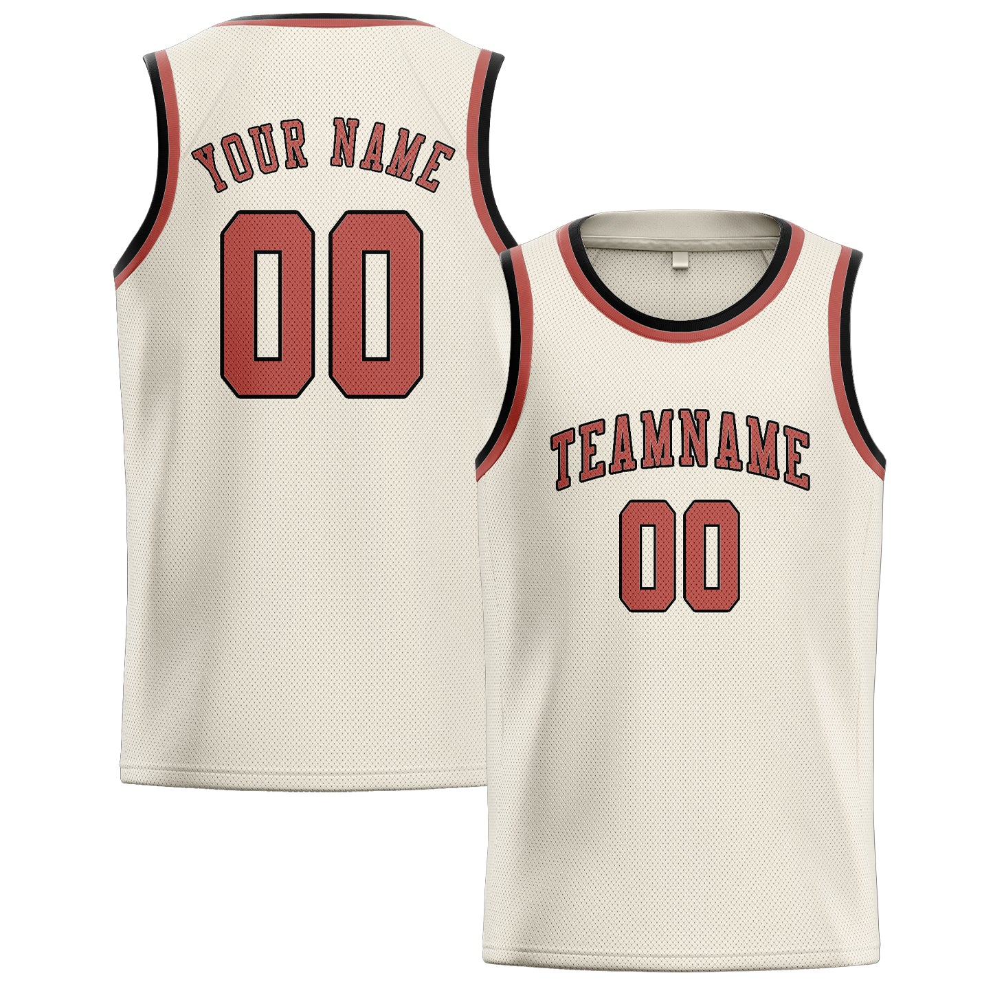 Maillot de basketball personnalisé crème et rose cuivrée