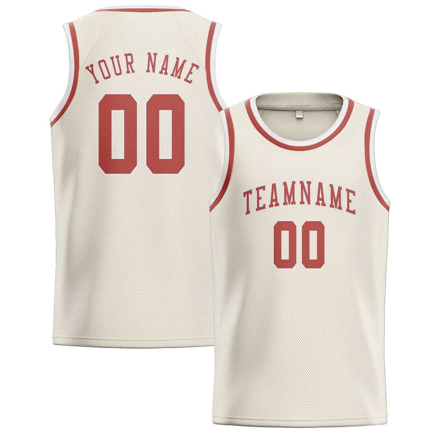 Maillot de basketball personnalisé crème et rose cuivrée