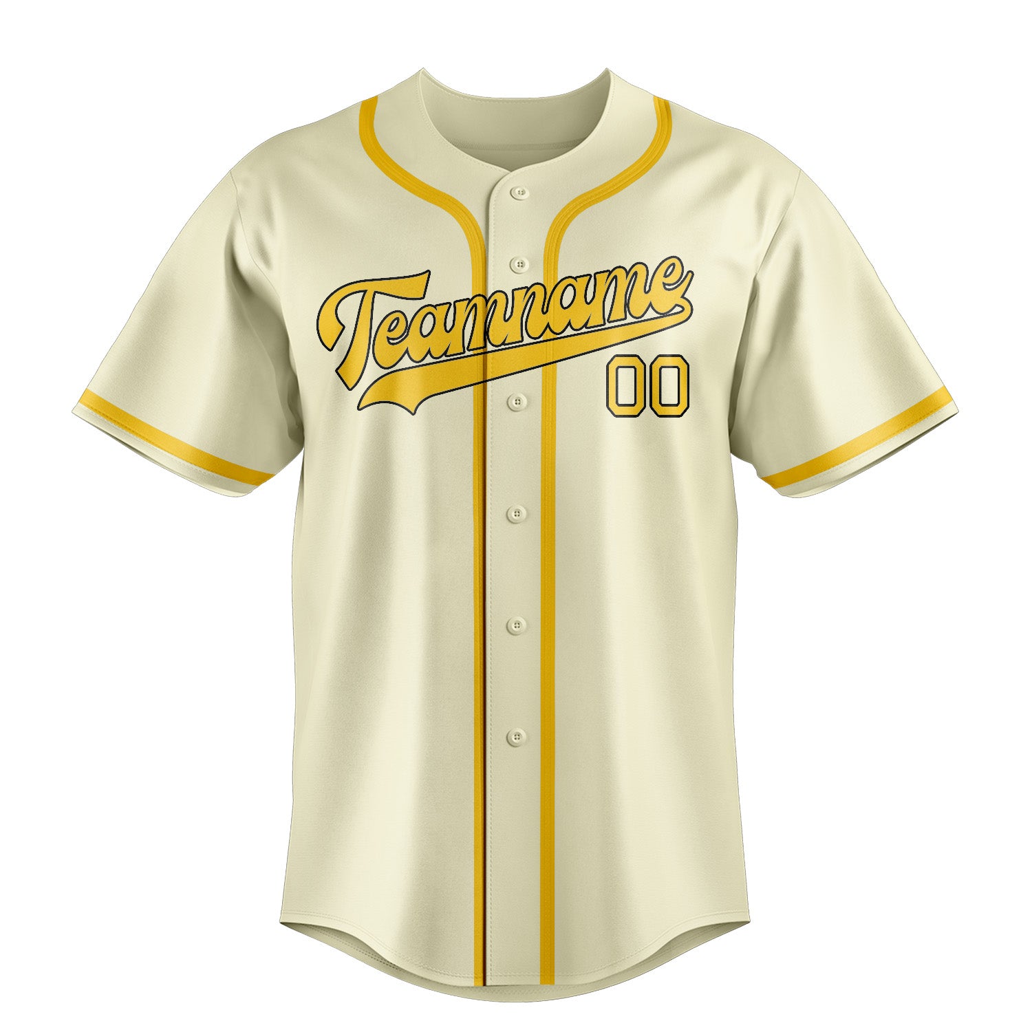 Maillot de baseball personnalisé crème et or